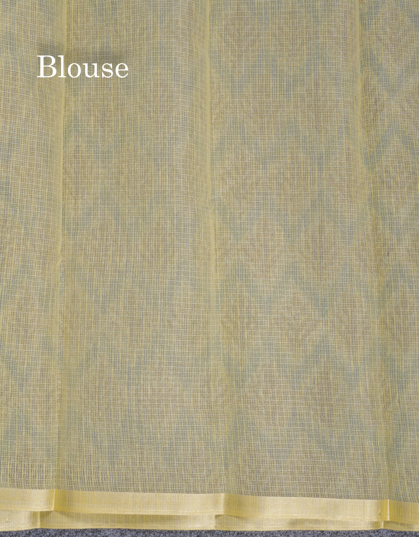 Sapphire Green Kota Cotton Saree With Small Ribbon Border