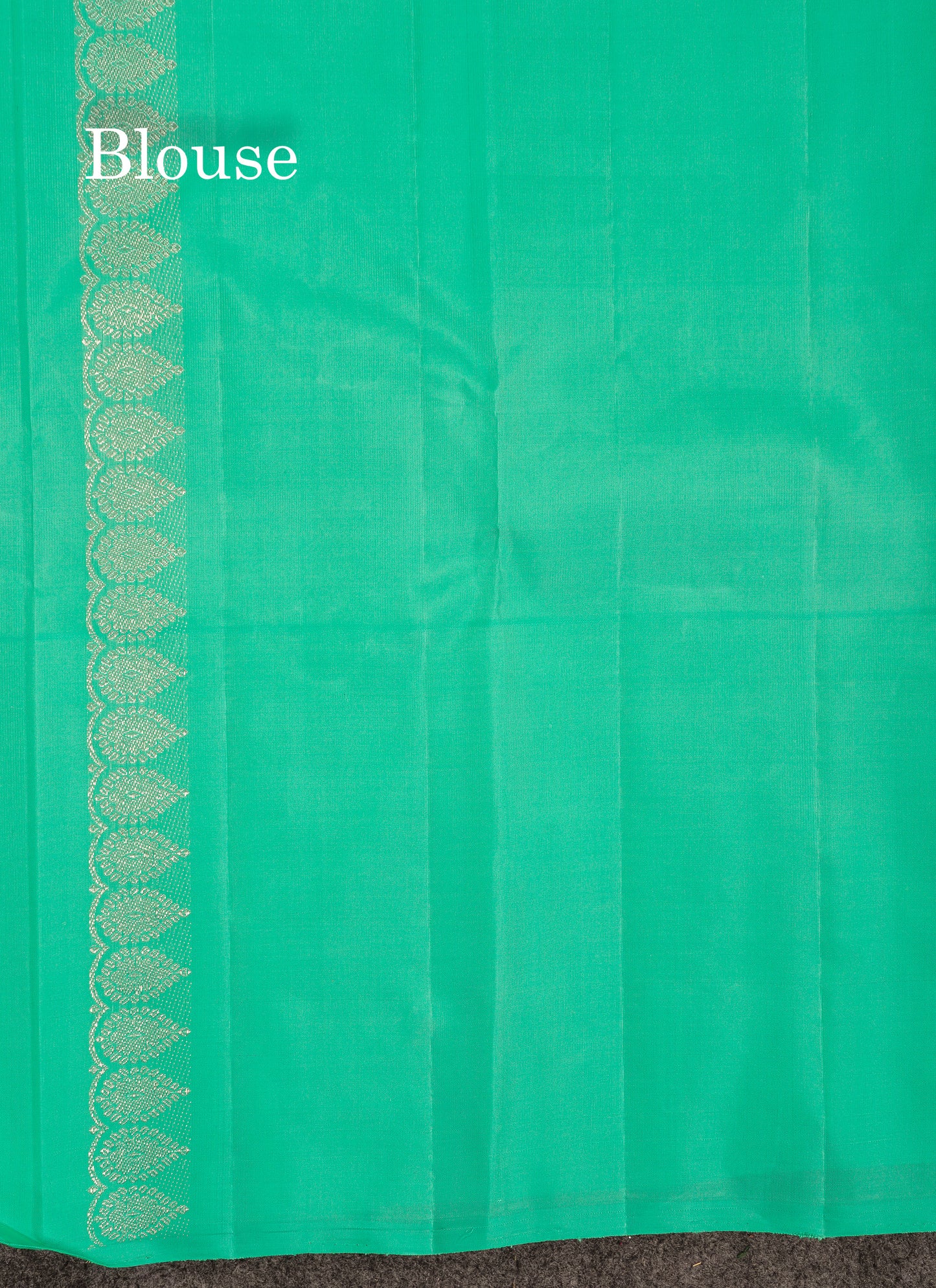 Beautiful Half White Silver & Gold Peacock Butta Pure Kanjivaram Silk Saree With Contrast Rexona Fancy One Side Border