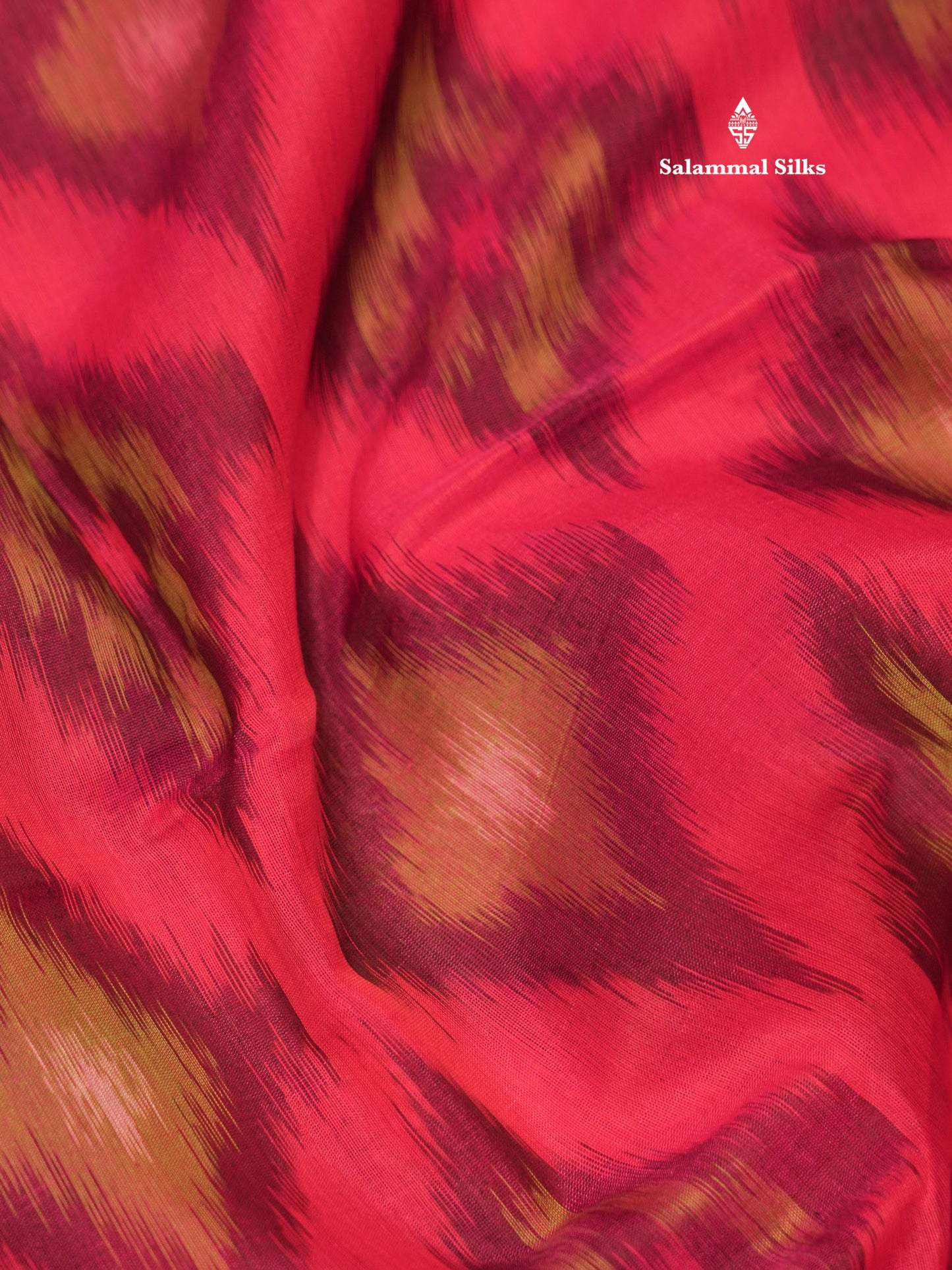 Premium Pink Colour Pochampalli Cotton Saree With Contrast Tissue Parrot Green Border