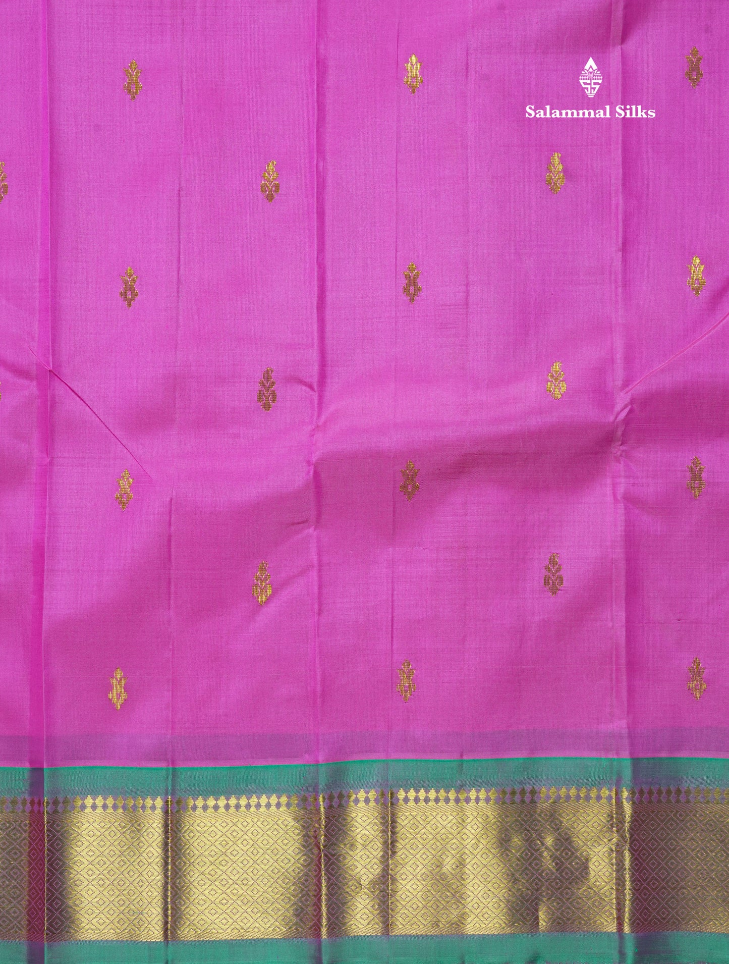 Pink Pure Kanjivaram Silk Saree With One Side Contrast Light Rexona Border