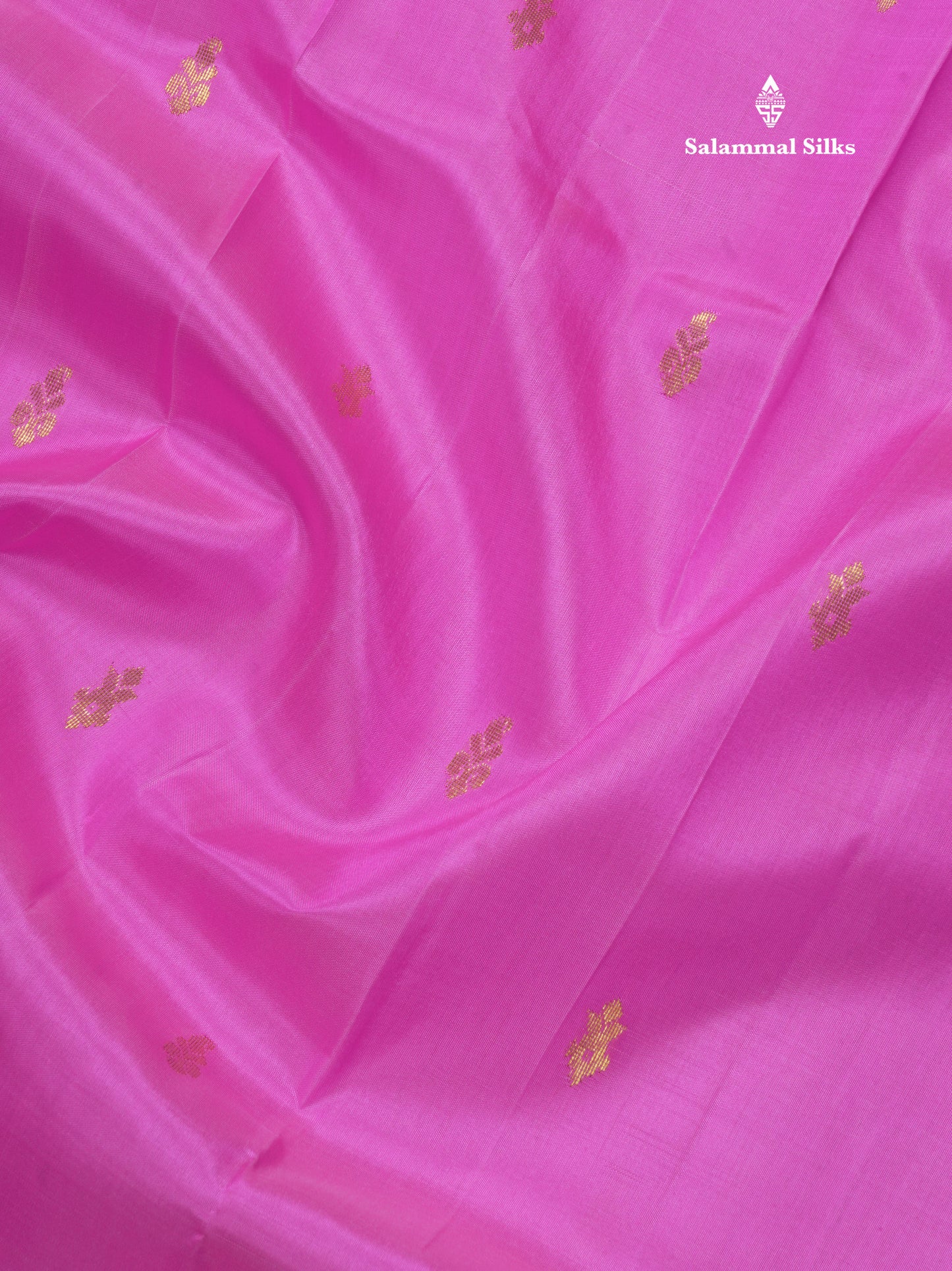 Pink Pure Kanjivaram Silk Saree With One Side Contrast Light Rexona Border