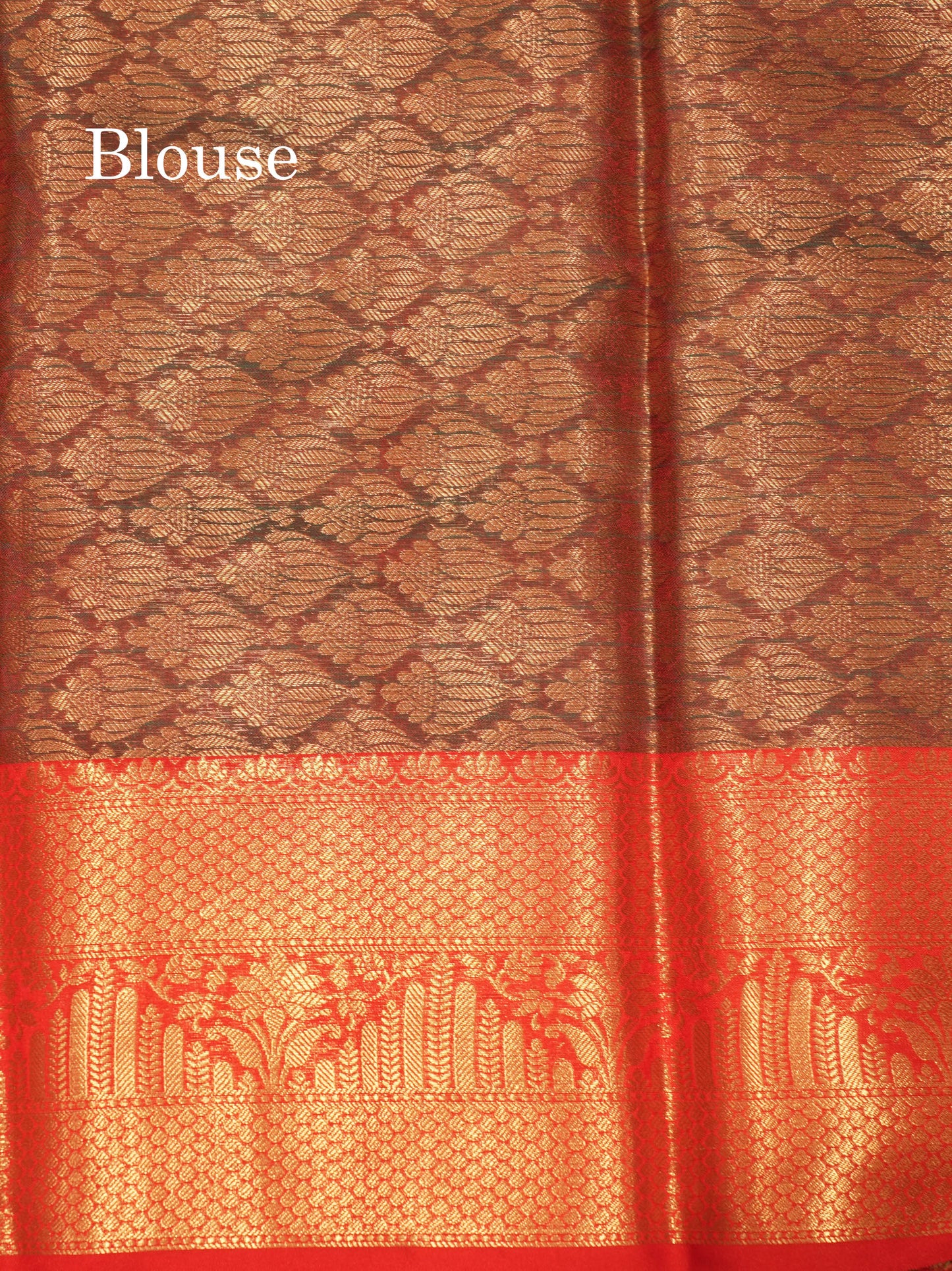 Peacock Green Colour Small Checks Semi Silk Saree With Contrast Chilly Red Border