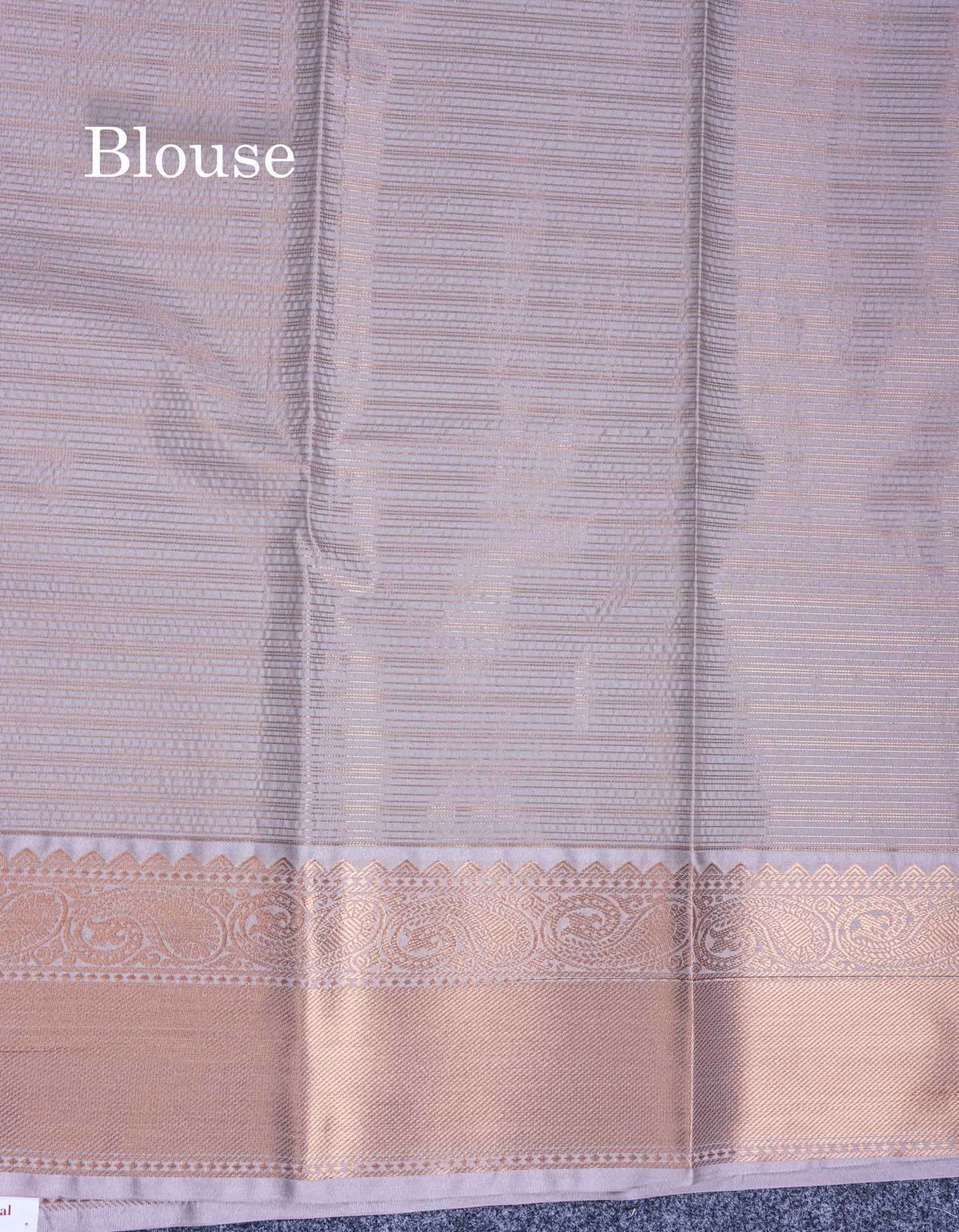 Dark Navy Blue Vairaoosi Lines Semi Silk Saree With Contrast Light Grey Border