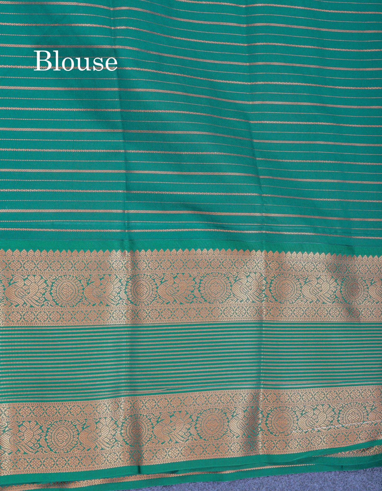 Rexona Green Semi Silk Saree With Contrast Long Traditional Bottle Green Border