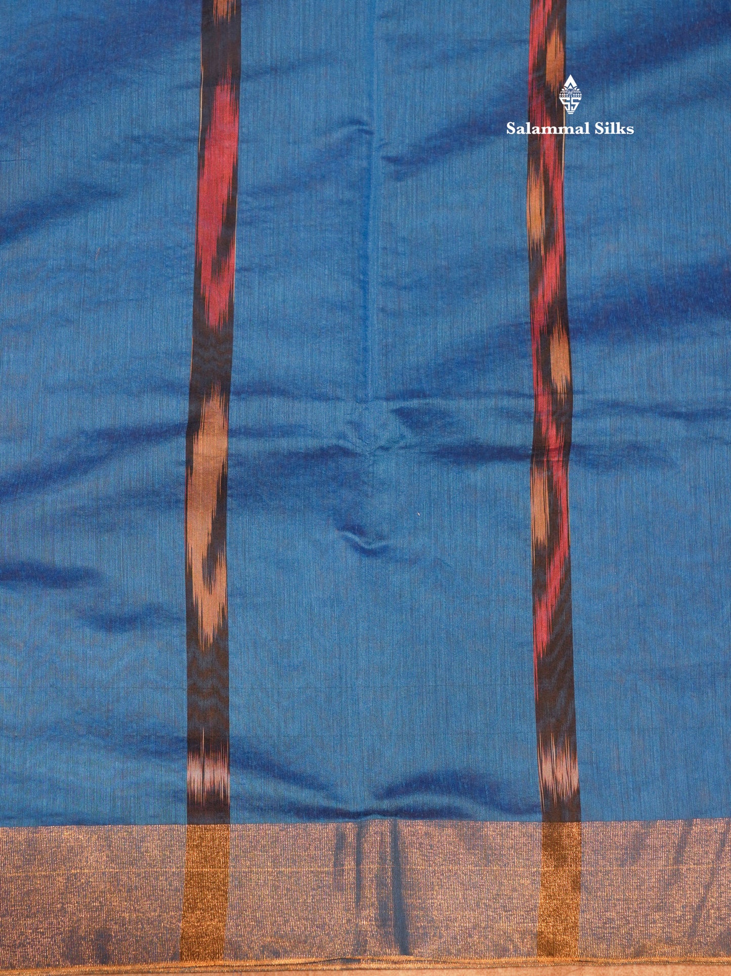 Blue Colour Pochampalli SICO Cotton Saree With Tissue Border
