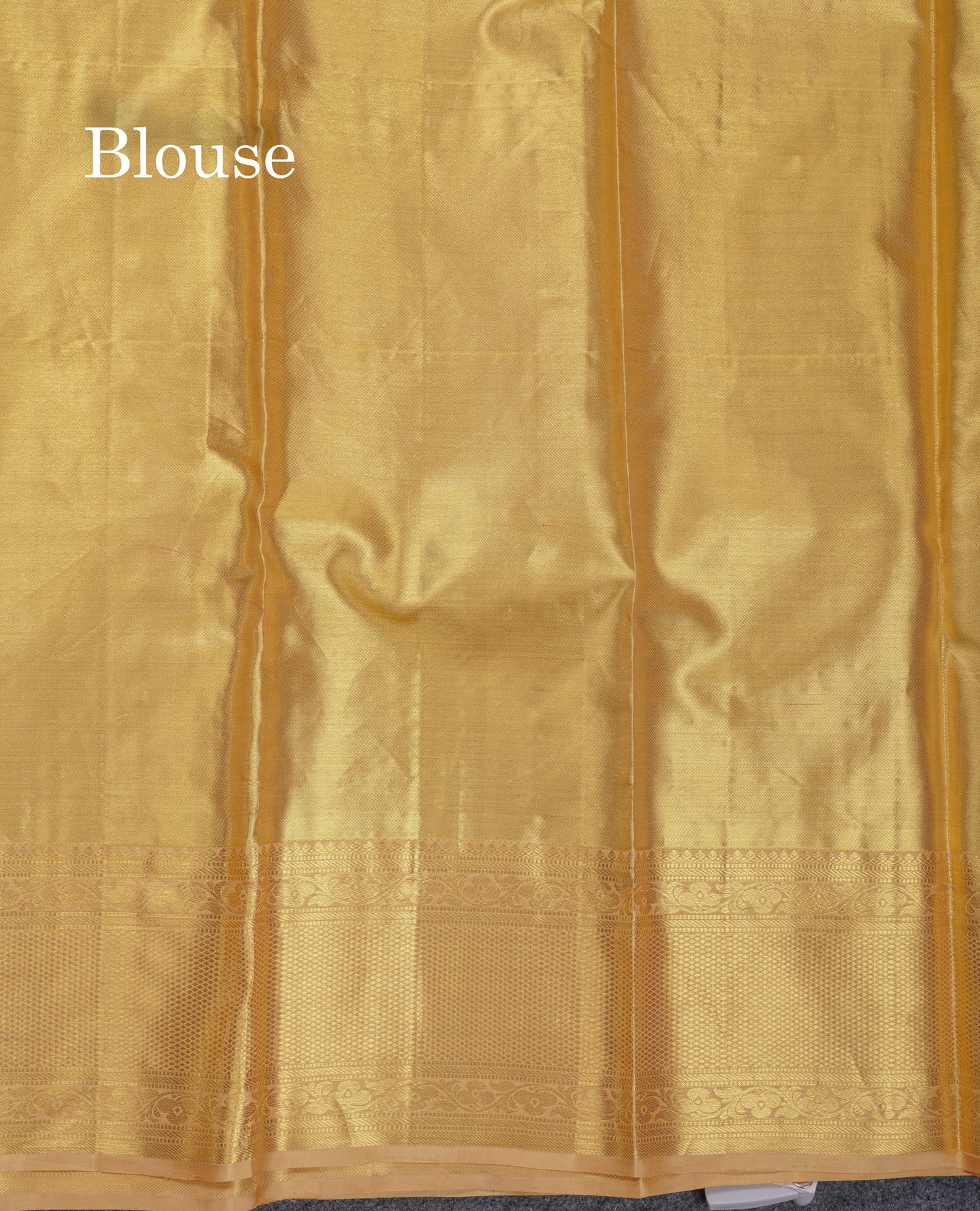 Beautiful Gold Tissue Bridal Pure Kanjivaram Silk Saree With Ccontrast Sandal Traditional Border