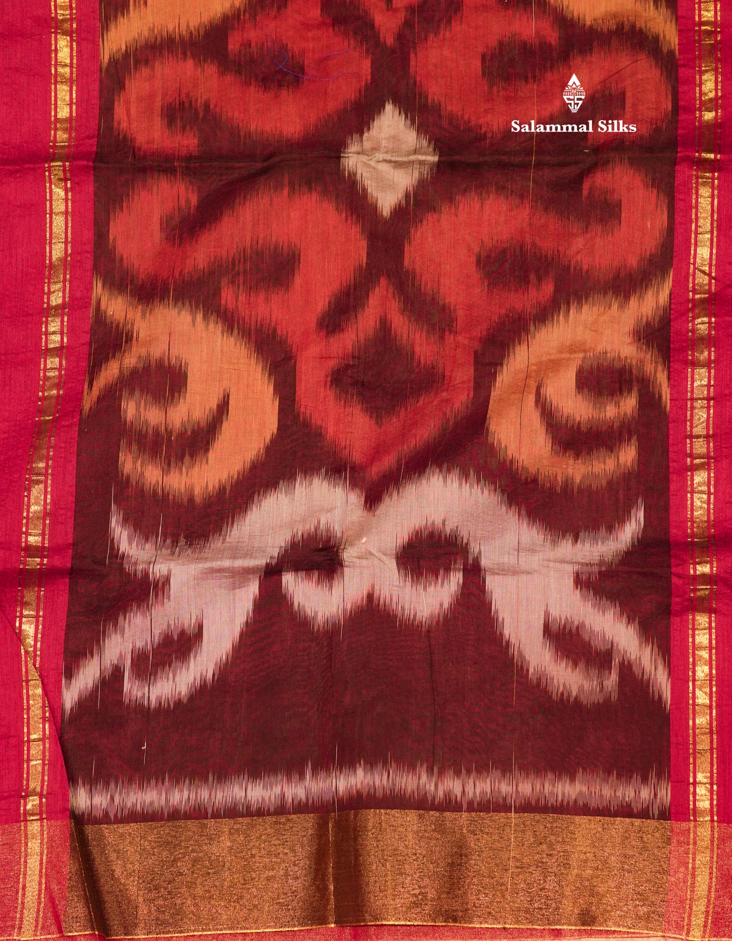 Blue Colour Pochampalli Cotton Saree With Tissue Border