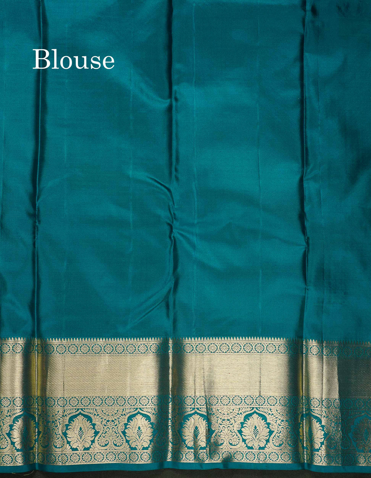Bridal Pure Kanjivaram Silk Saree - Teal Blue Colour Body With Evening Morning Border
