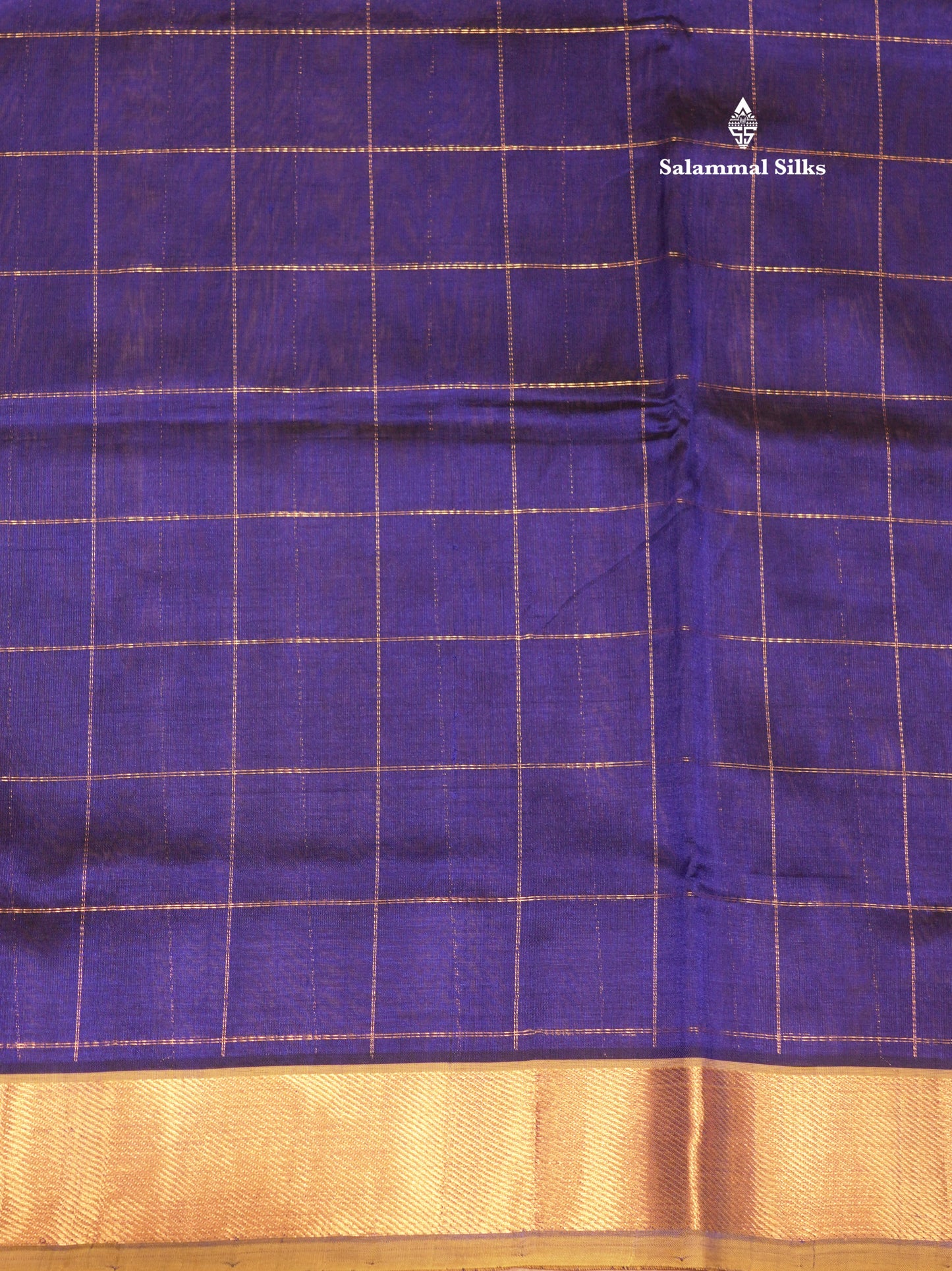 Royal Blue Colour Pure Silk Cotton Saree With Contrast Yellow Border