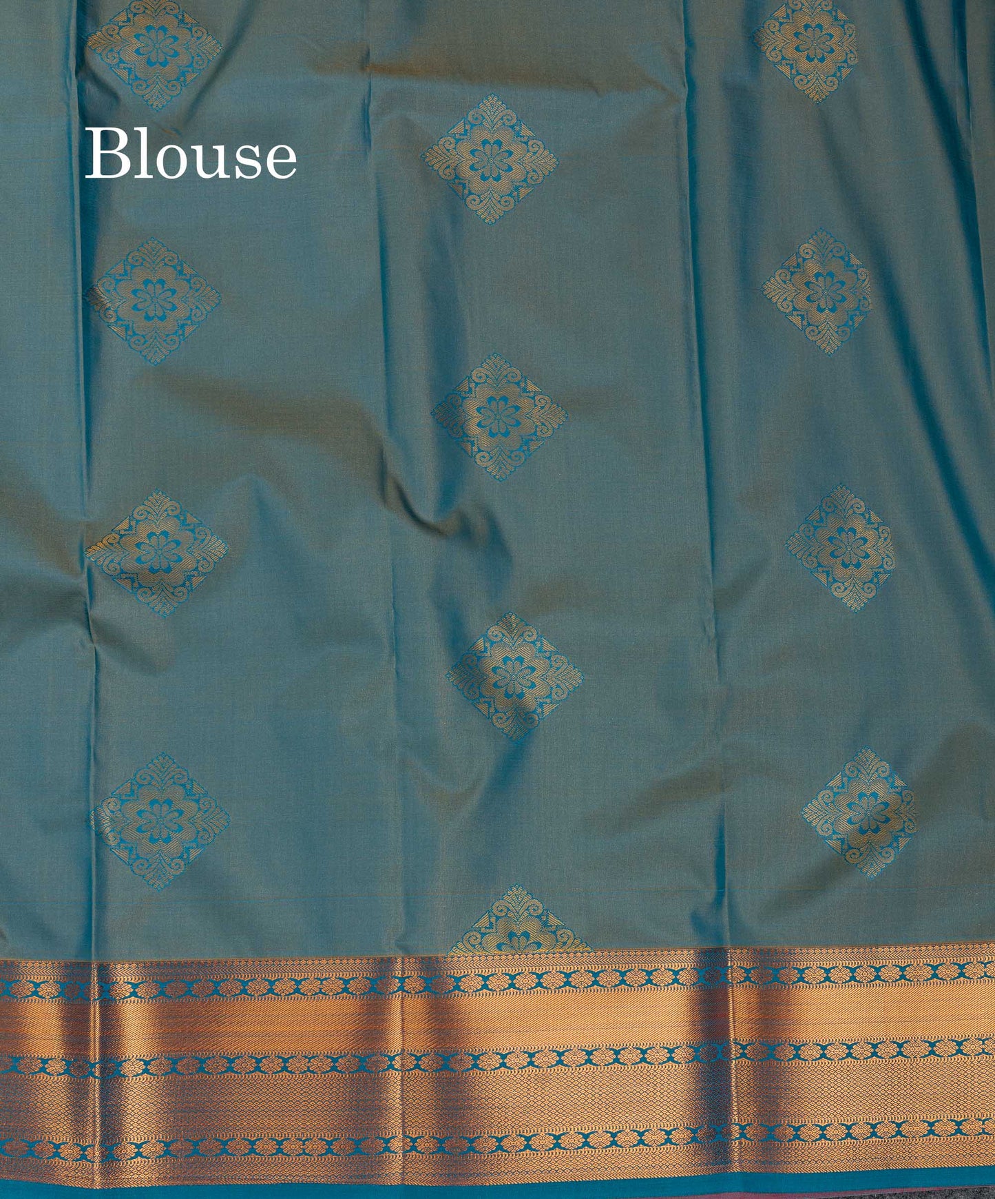 Beautiful Orange Semi Silk Saree With Contrast Peacock Blue Traditional Border
