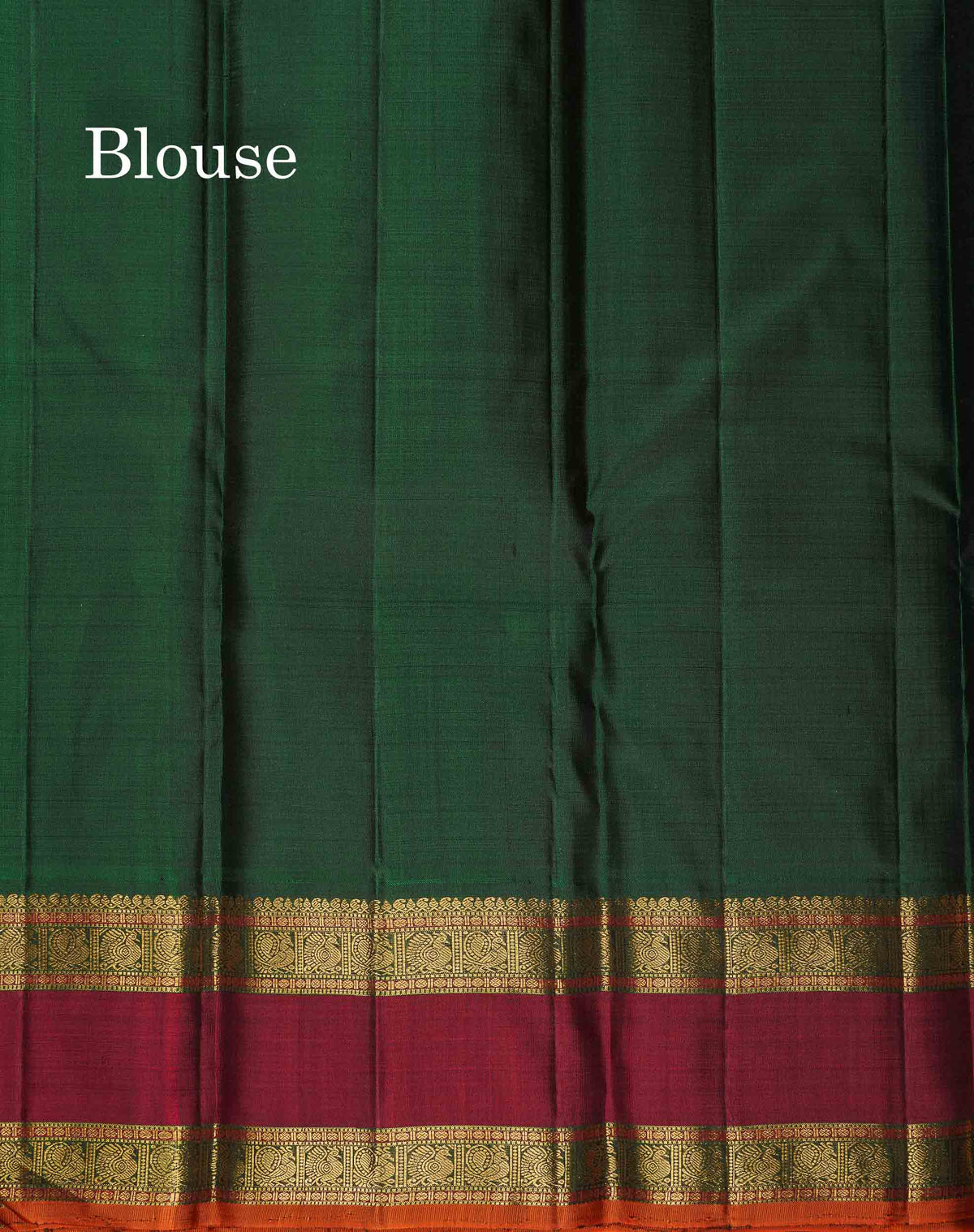 Korvai Pure Kanjivaram Silk Saree - Mustard Yellow Colour Body With Contrast Bottle Green Rettapet Border