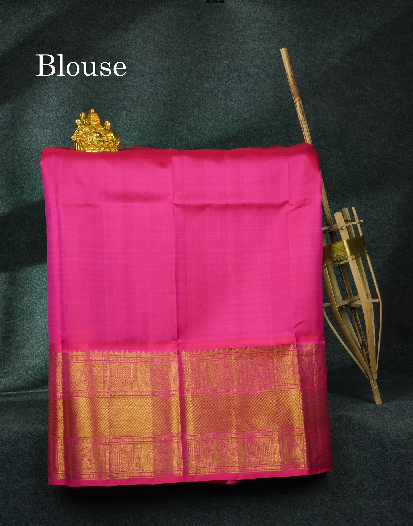Dual Tone Pure Silk Pattu Pavadai (Magenta & Green) With Pink Blouse 44"
