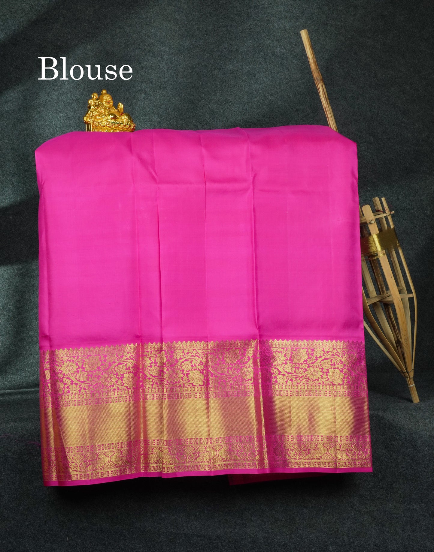 Pure Silk Pattu Pavadai ( Light Pink ) With Pink Blouse 44"