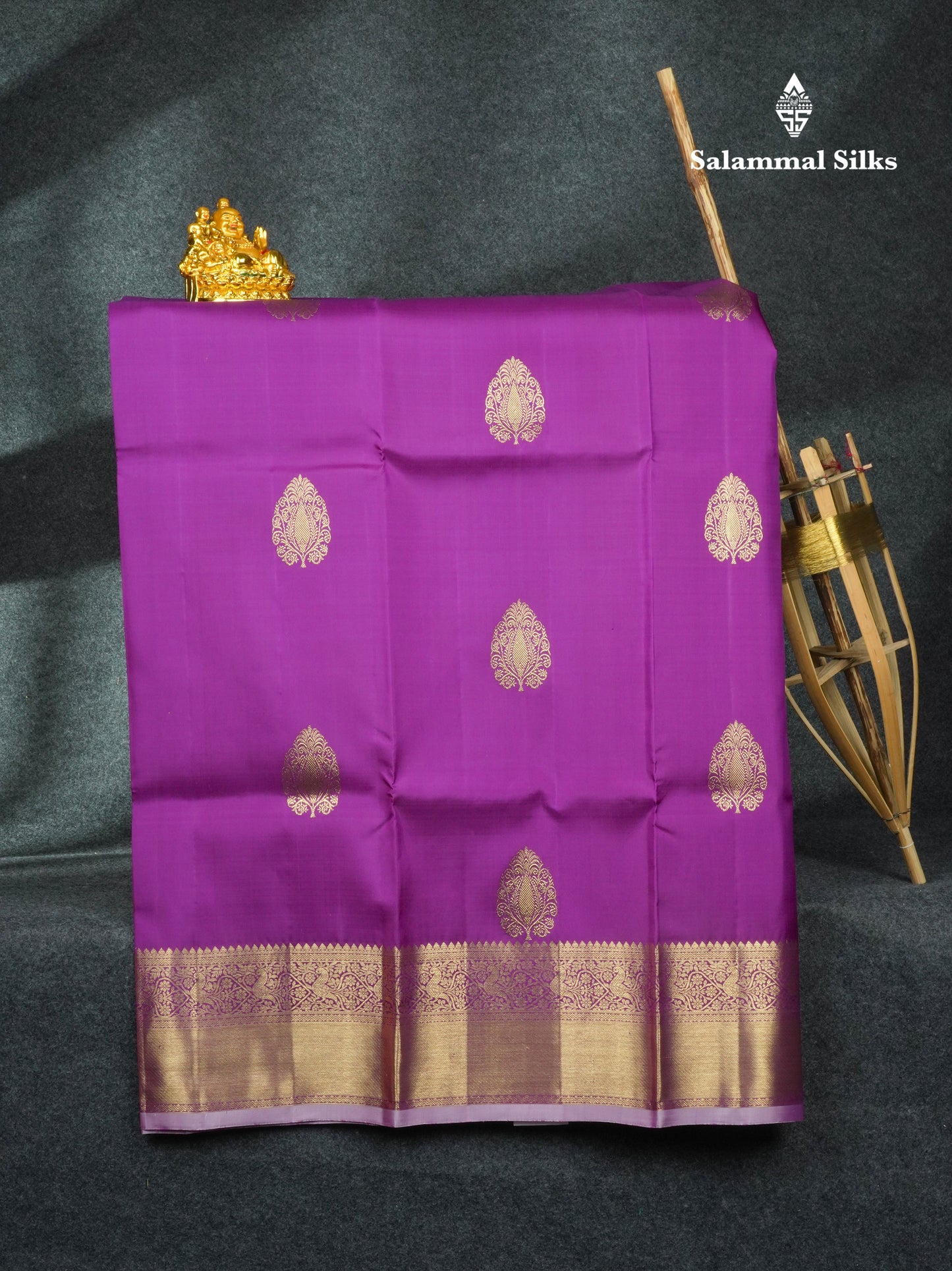 Pure Silk Pattu Pavadai (Dark Magenta) With Baby Pink Blouse 44"