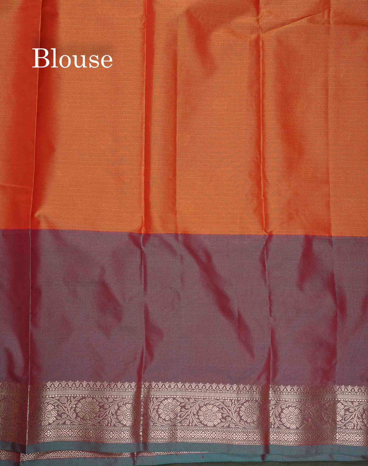 Semi Silk Saree - Rust Orange Colour Body With Contrast Magenta Long Fancy Border