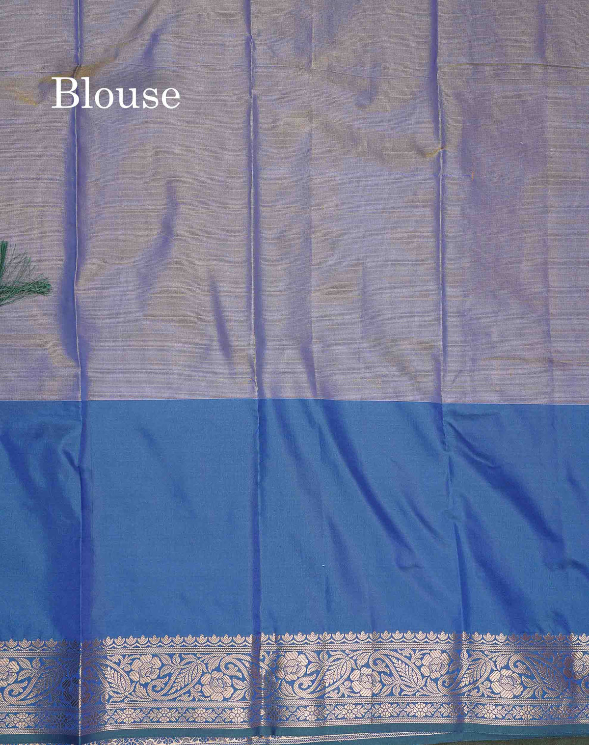 Semi Silk Saree - Dual Tone Blue Colour Body With Contrast Peacock Blue Fancy Long Border