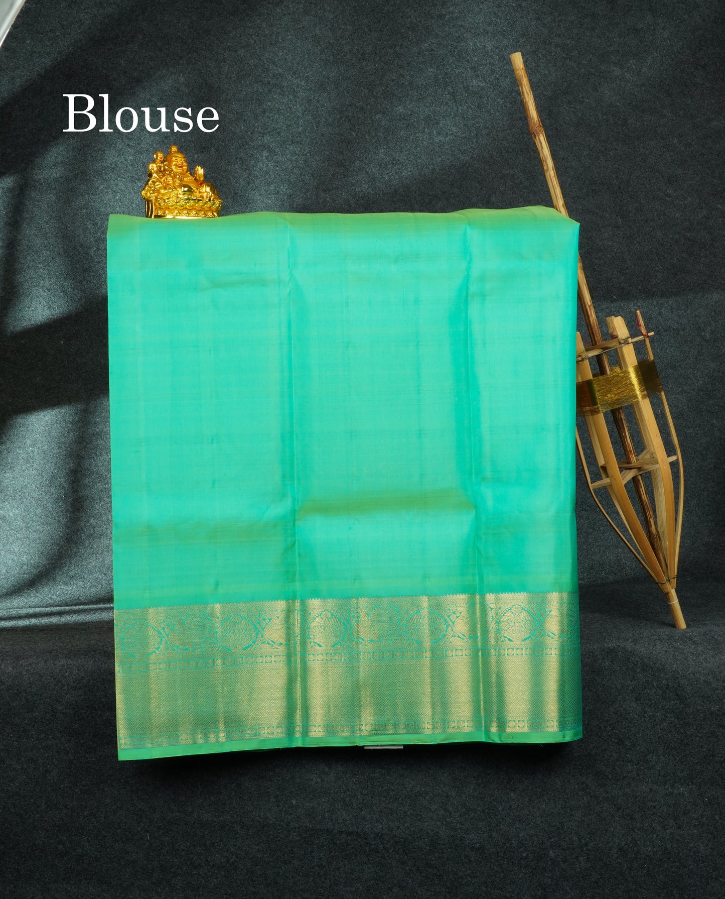 Pure Silk Pattu Pavadai (Pastel Blue) With Rexona Green Blouse 44"