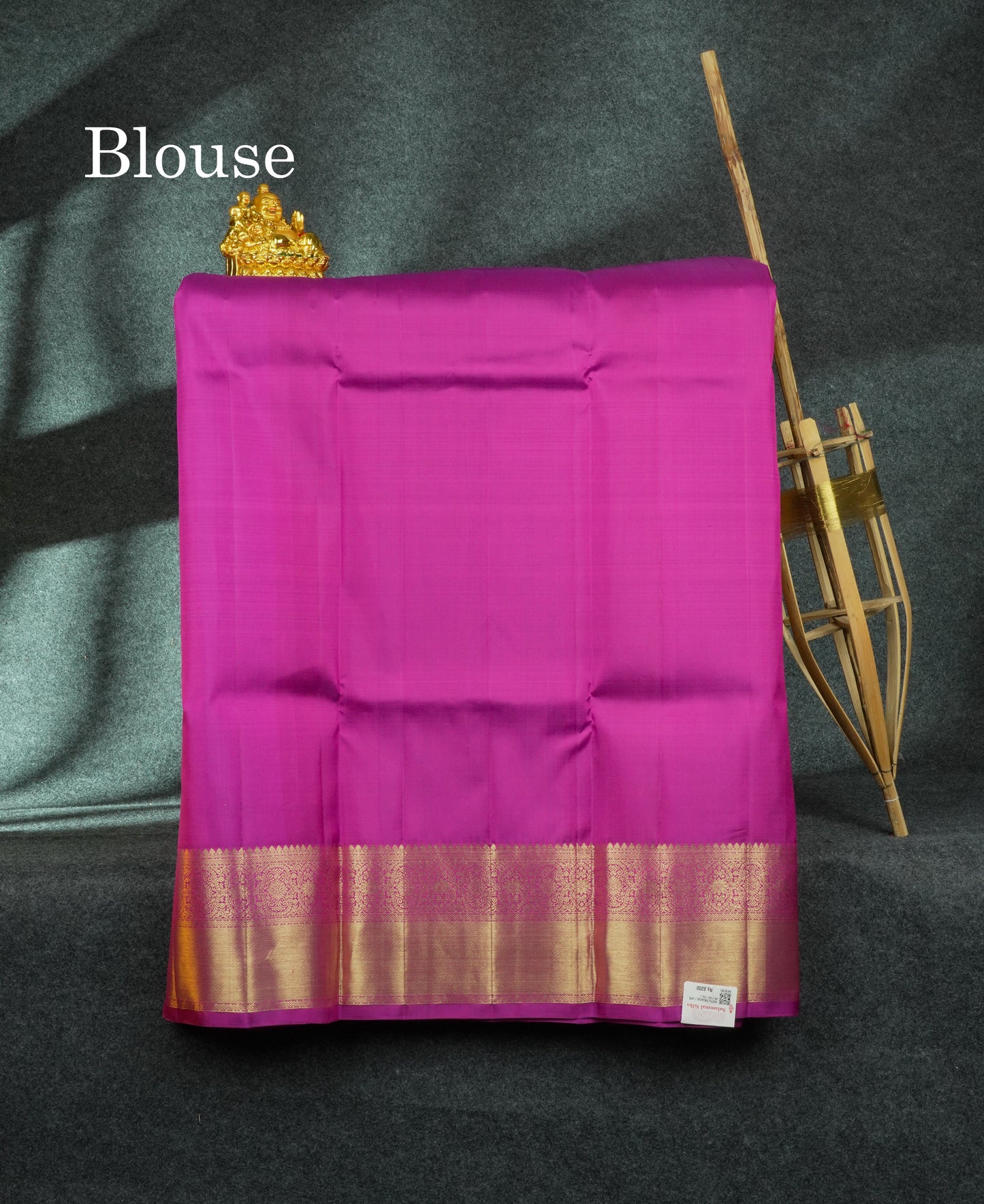 Dual Tone Pure Silk Pattu Pavadai (Magenta & Green) With Magenta Blouse 44"