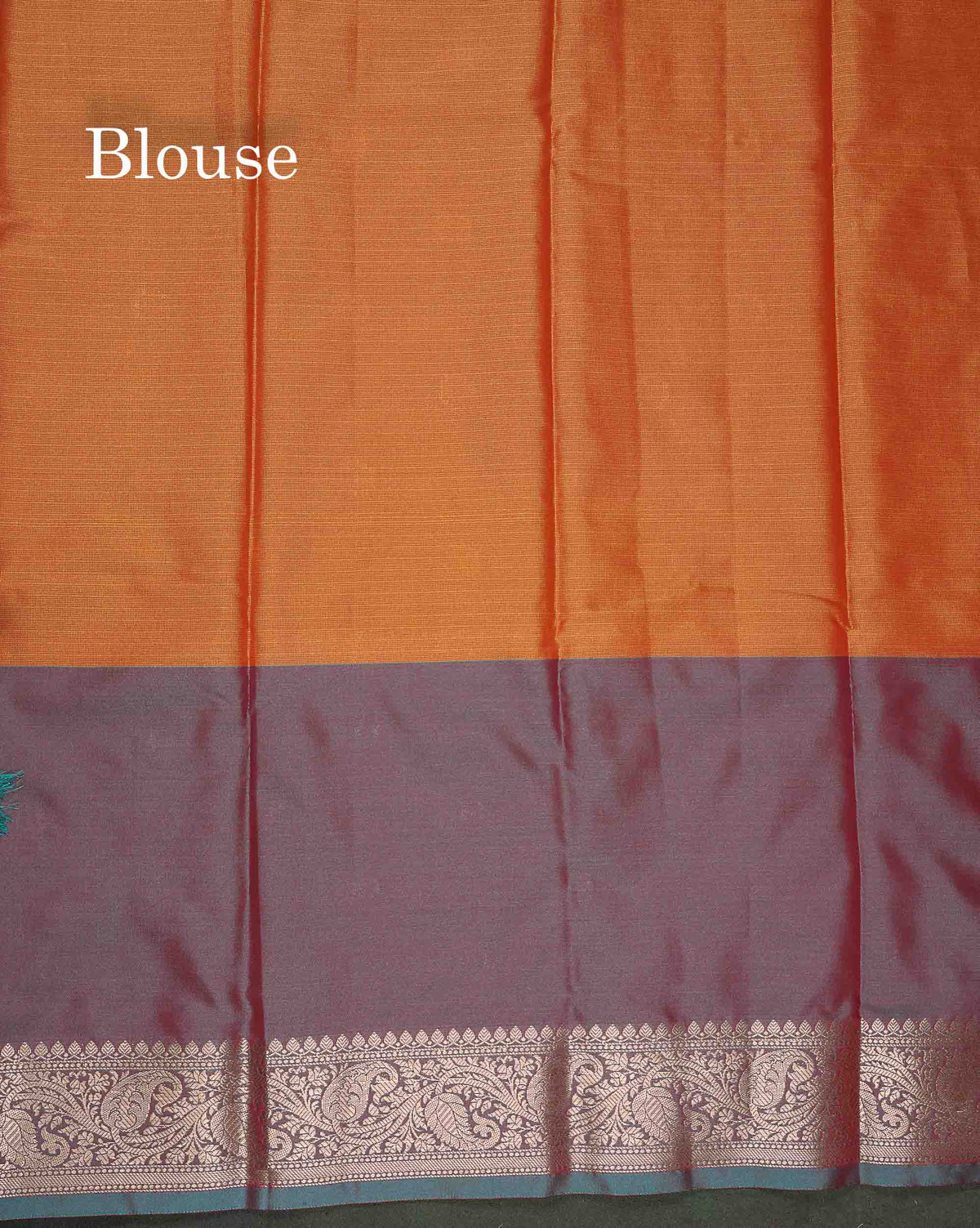 Semi Silk Saree - Dual Tone Blue Colour Body With Contrast Blue Fancy Long Border