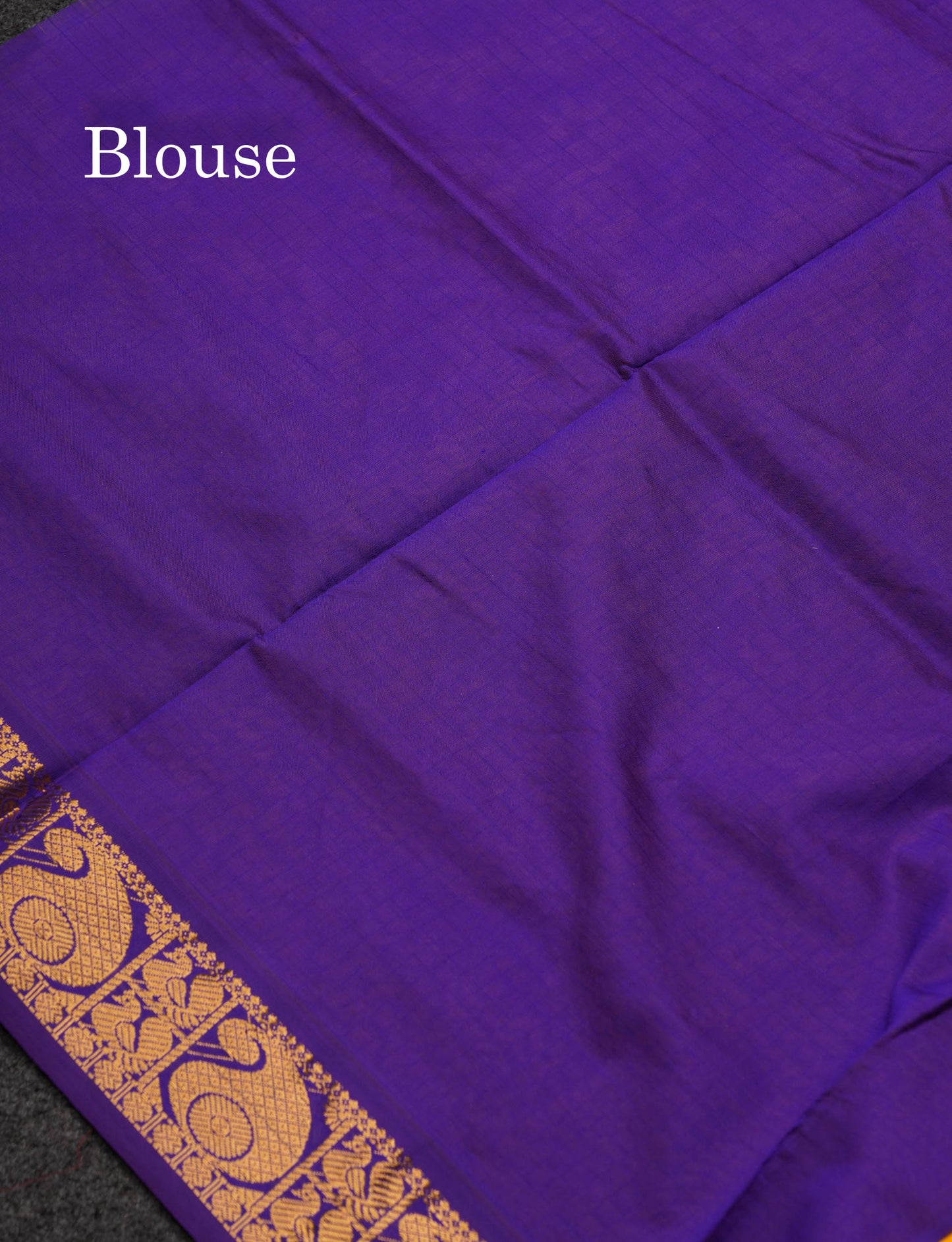 Beautiful Peacock Green Small Checks Semi Silk Cotton Saree With Contrast Orange Blouse