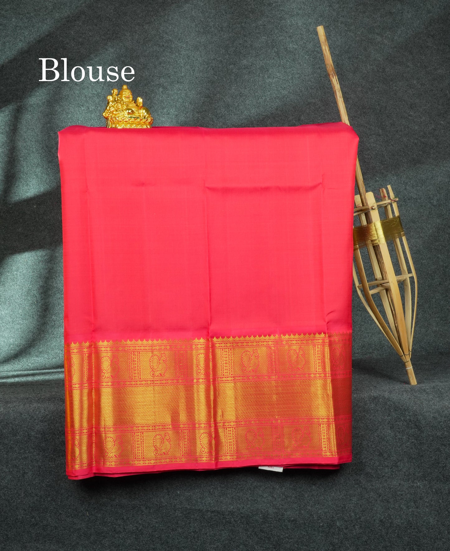 Dual Tone Pure Silk Pattu Pavadai (Brown & Green) With Pink Blouse 44"