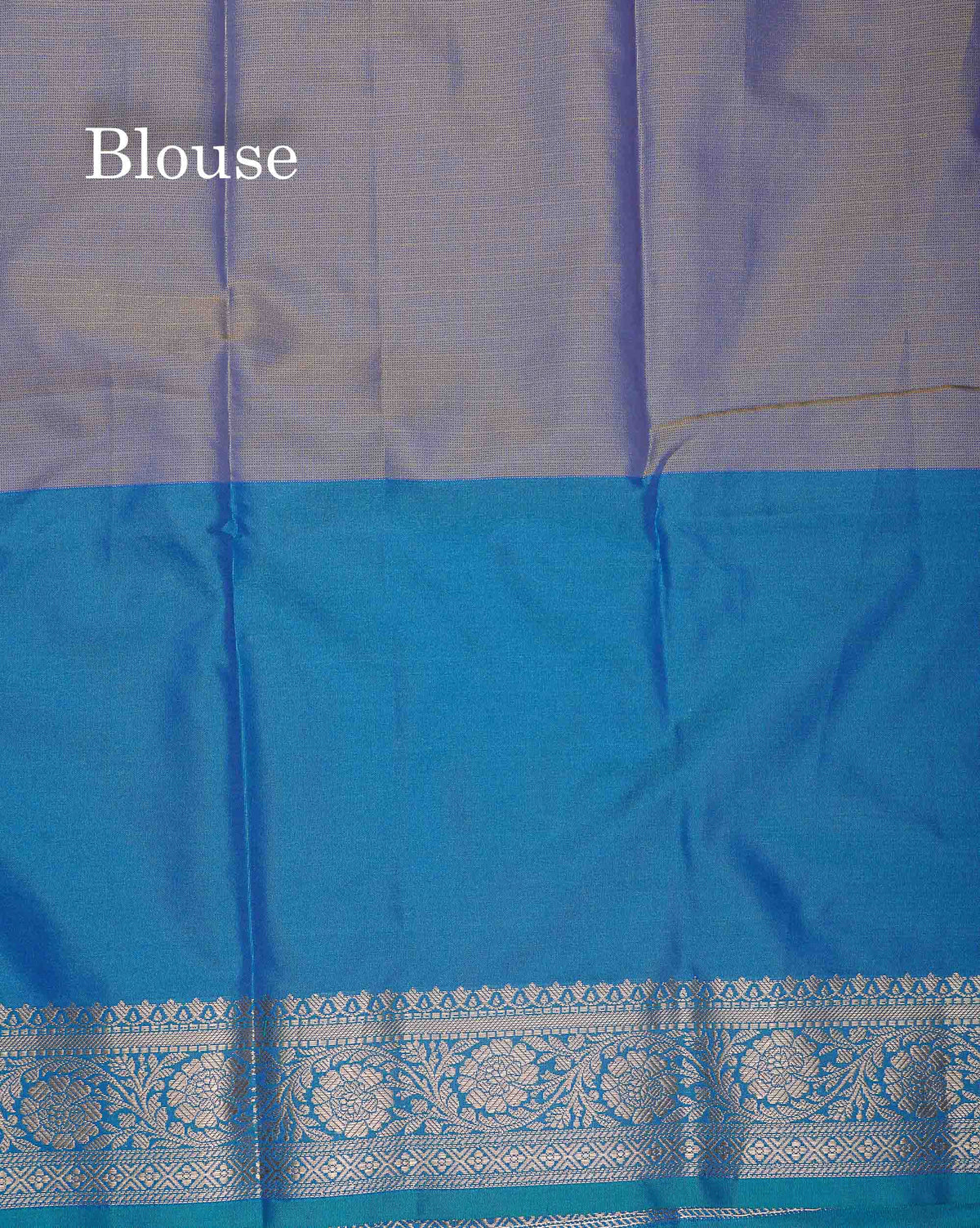 Semi Silk Saree - Sapphire Green Colour Body With Contrast Sapphire Blue Fancy Long Border