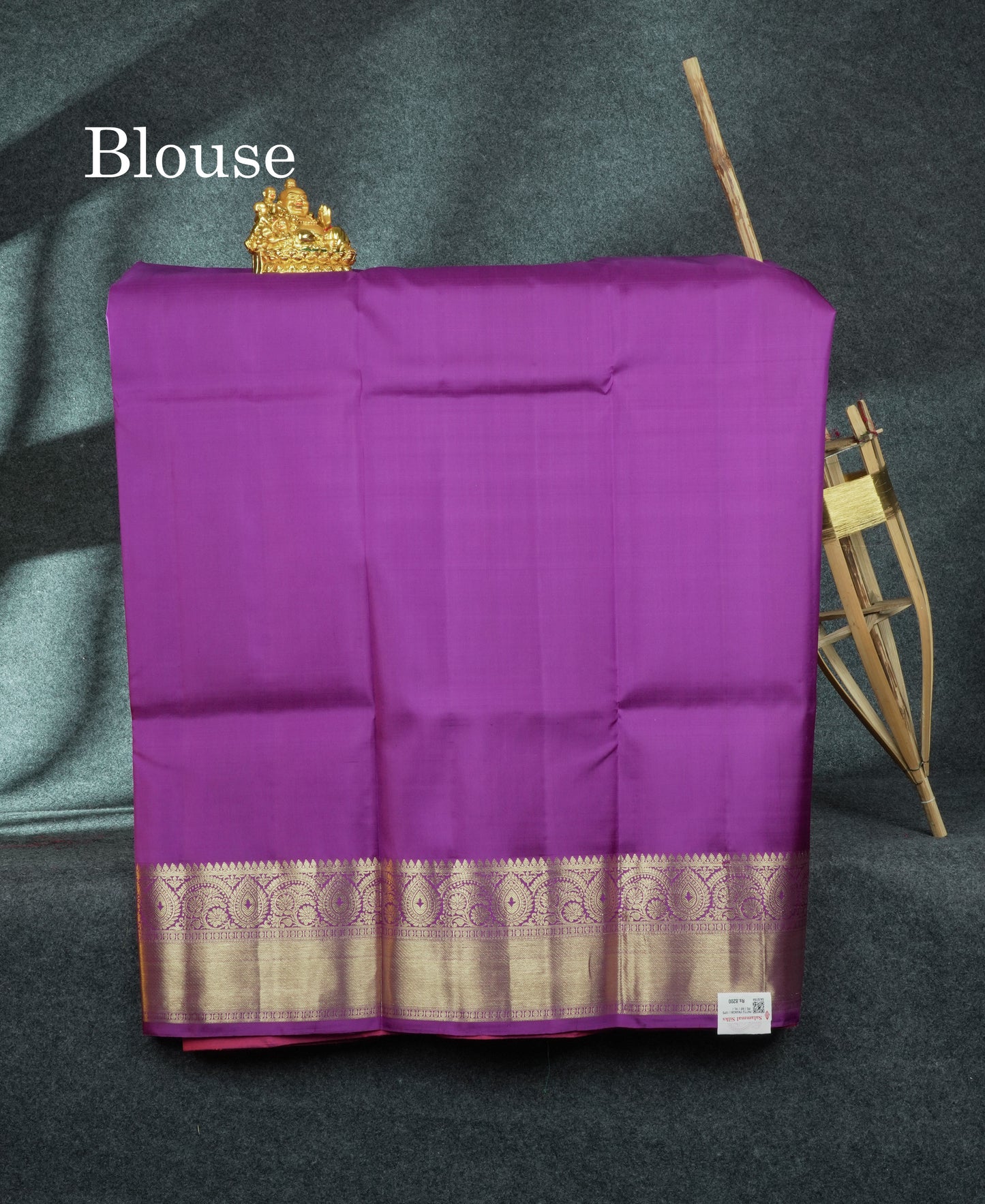 Dual Tone Pure Silk Pattu Pavadai (Brown & Green) With Purple Blouse 44"