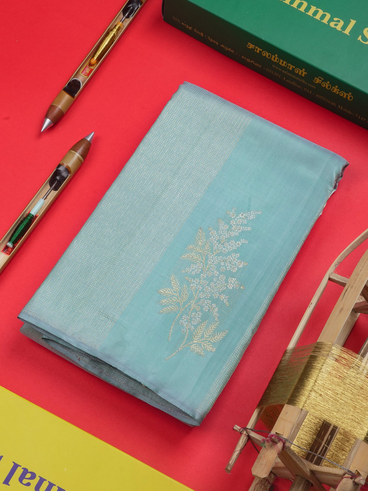 Pastel Blue Colour Pure Kanjivaram Silk Saree