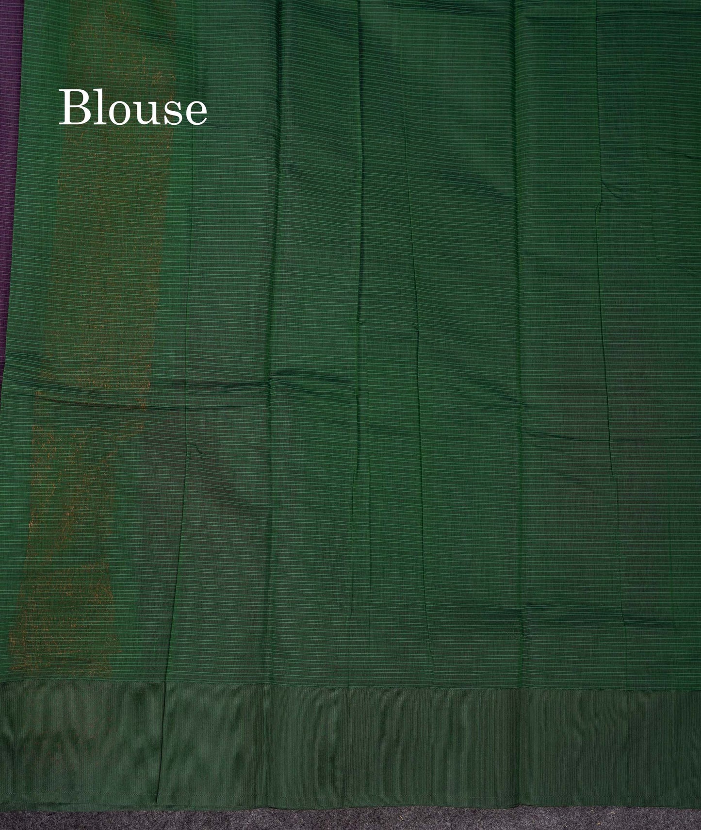 Beautiful Violet Copper Zari Butta Kota Cotton Saree With Contrast Bottle Green Fancy Border