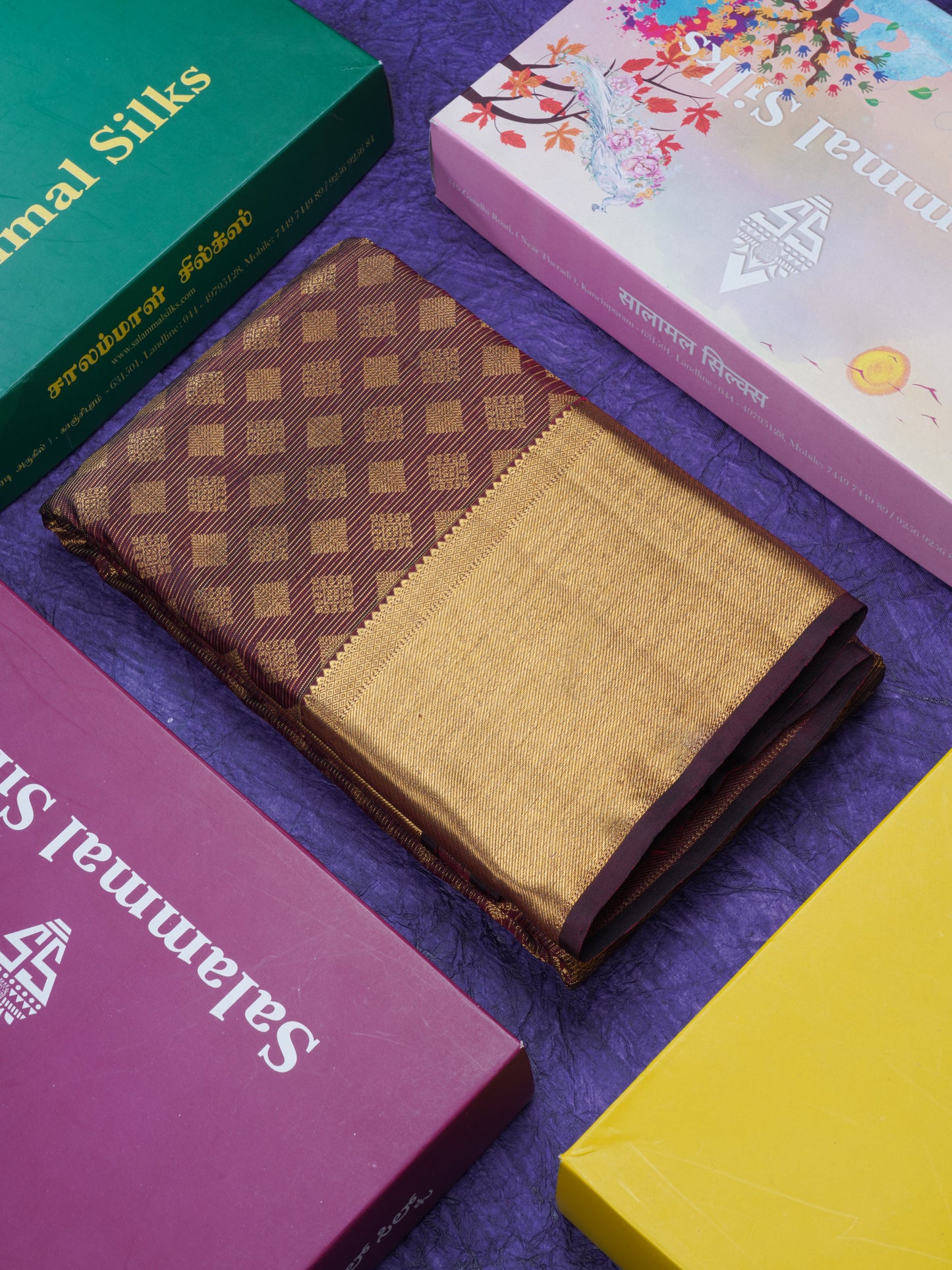 Maroon Vairaoosi Bridal Pure Kanjivaram Silk Saree With Gold Zari Border