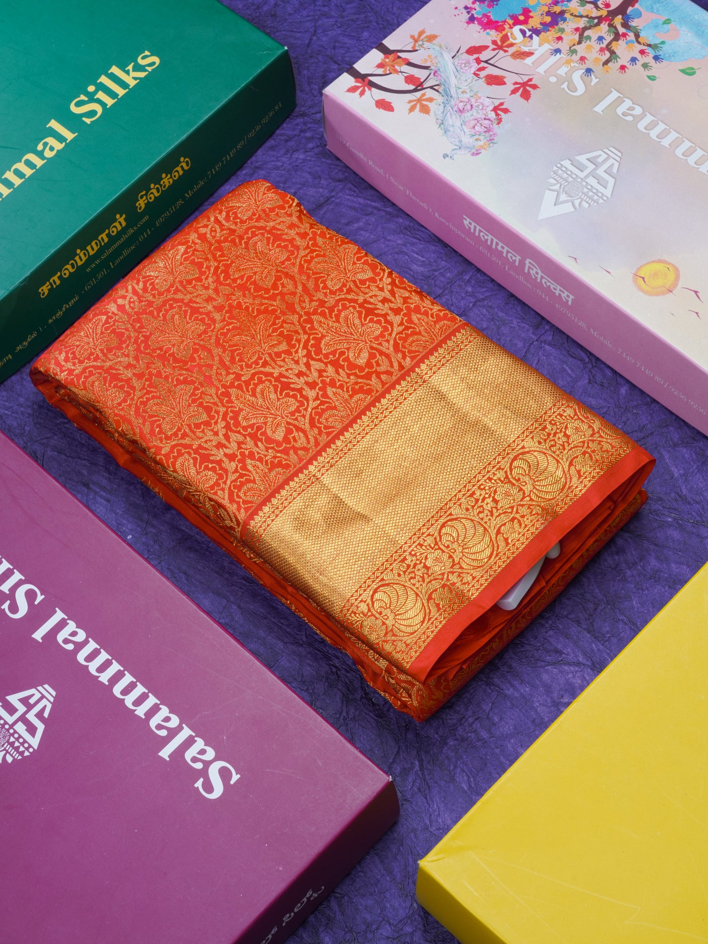 Red Colour Kanjivaram Pure Silk Saree With Self Border