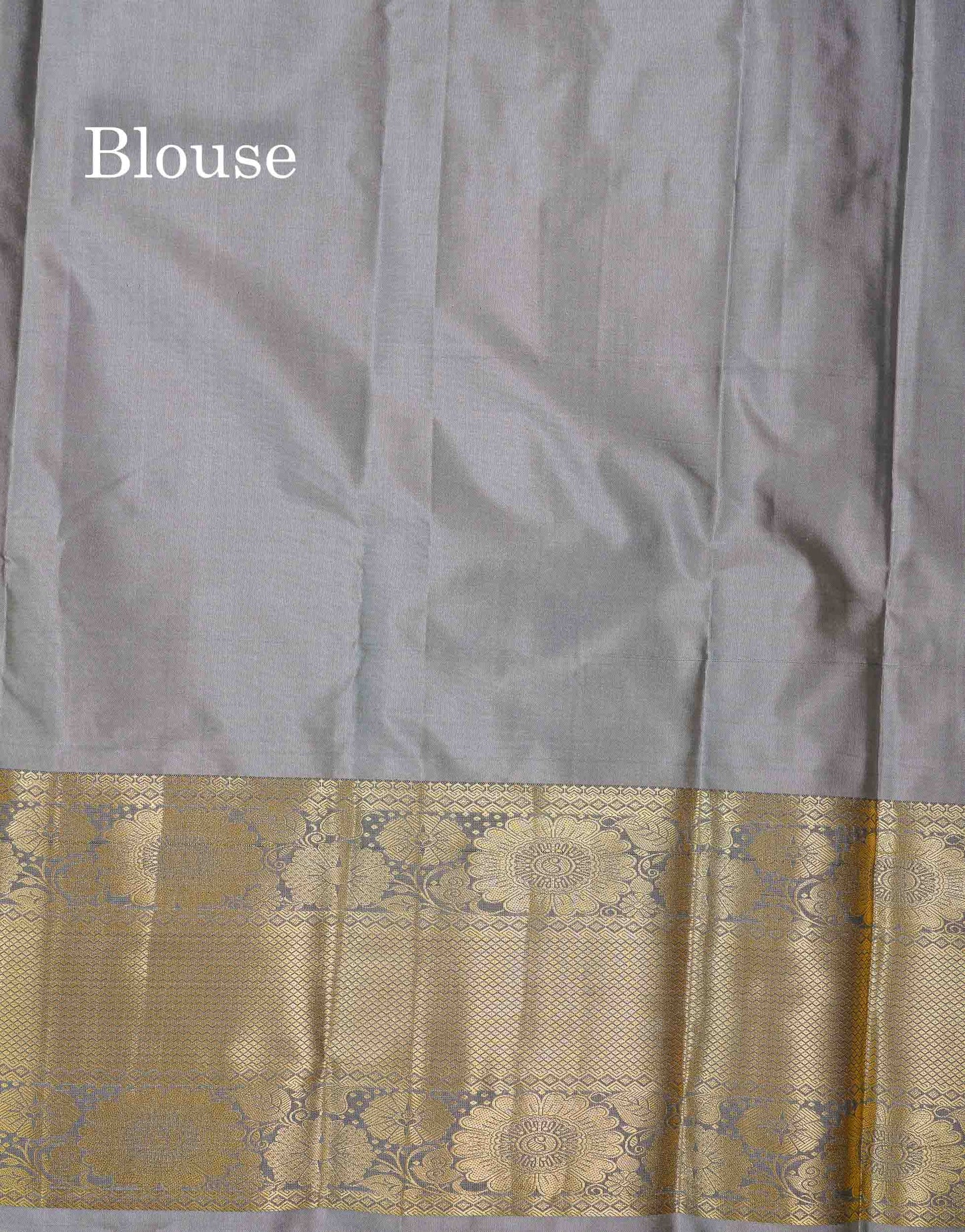 Beautiful Light Grey Semi Silk Saree With Traditional Evening Morning Border