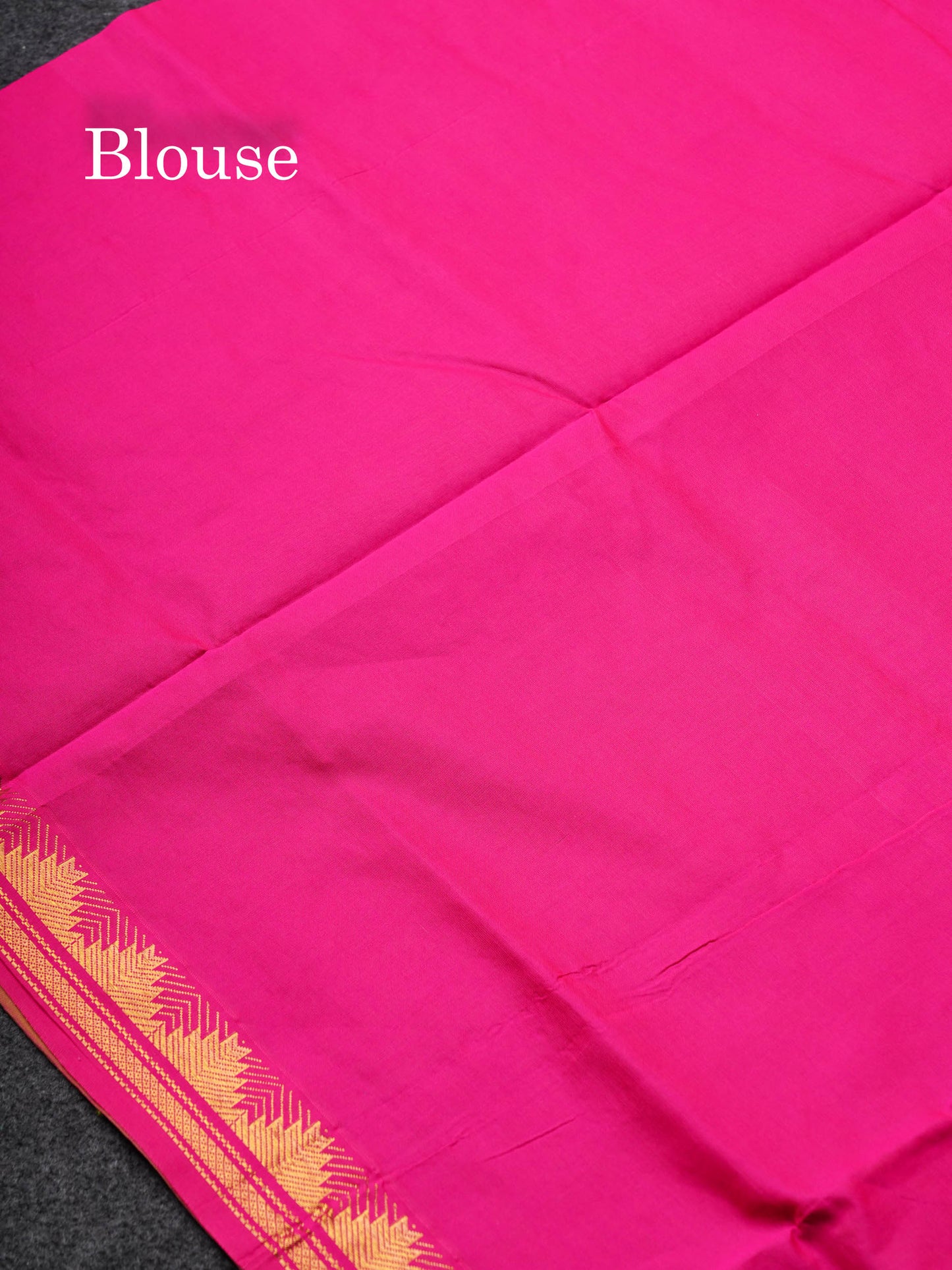 Beautiful Rexona Green Plain Semi Silk Cotton Saree With Contrast Magenta Pink Blouse