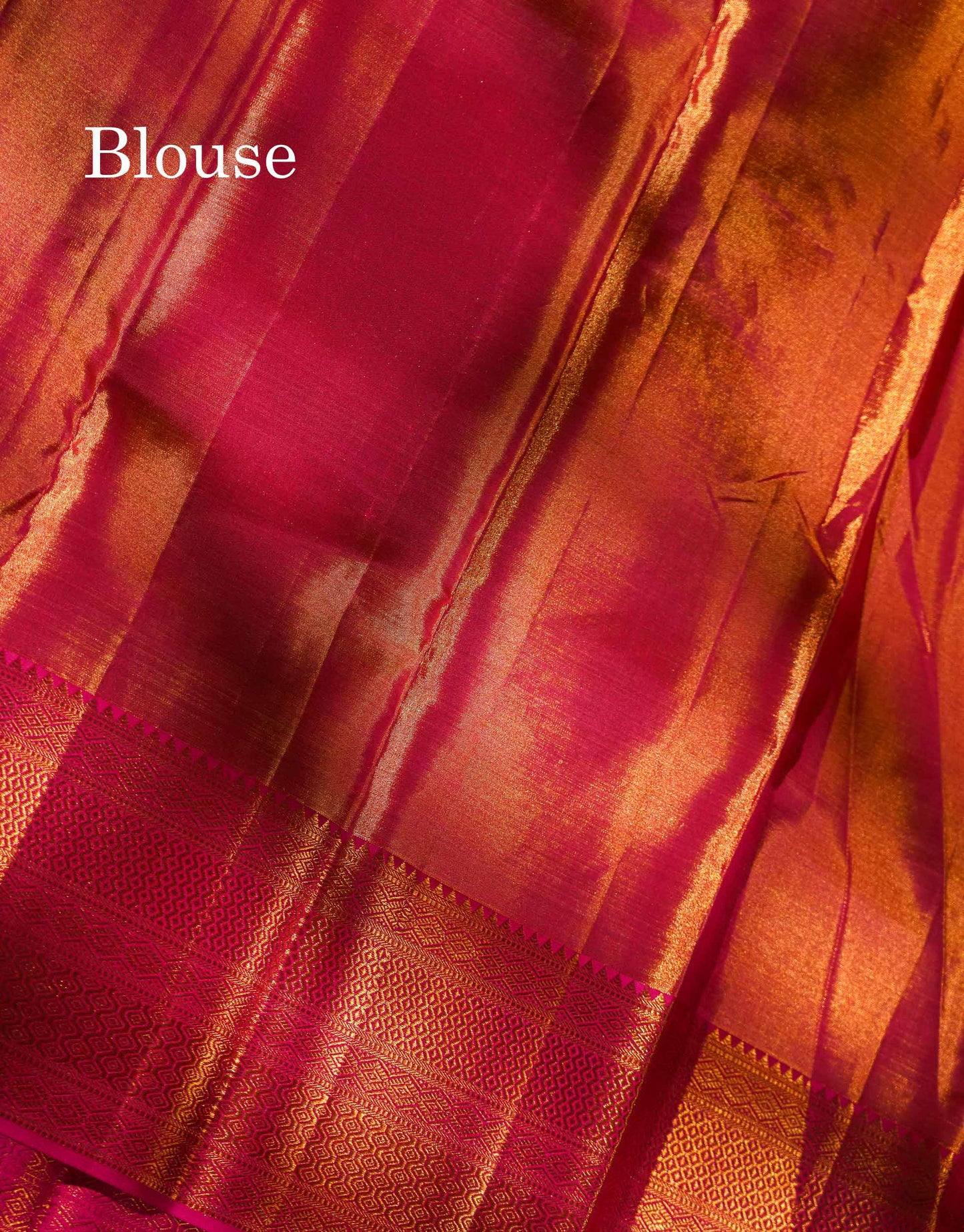 Beautiful Gold Tissue Bridal Pure Kanjivaram Silk Saree With Contrast Pink Traditional Border