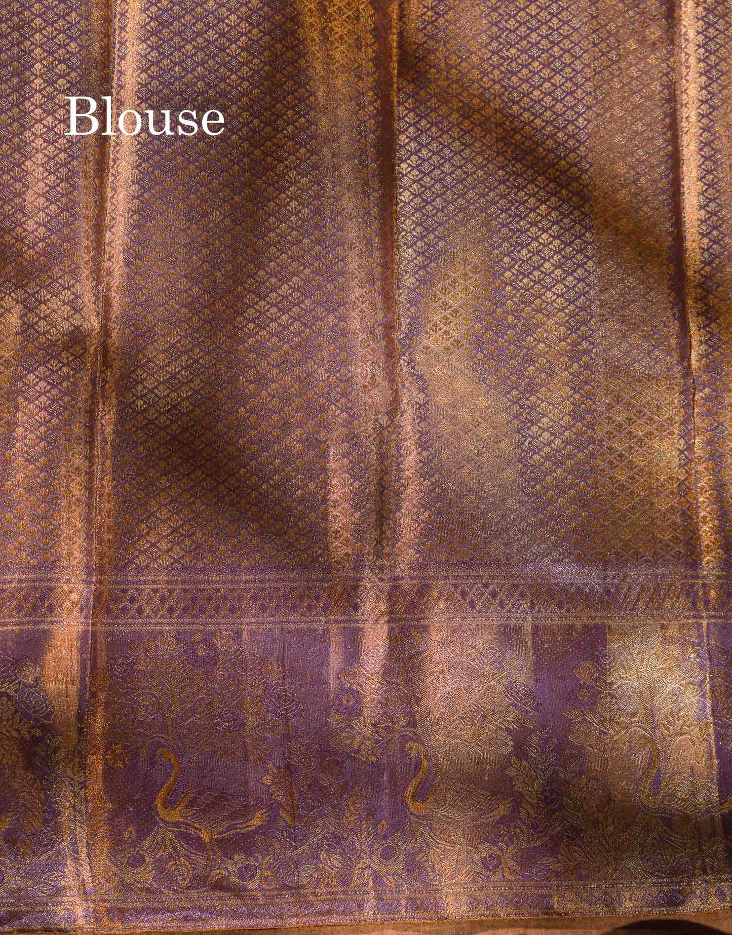 Beautiful Pink Tissue Bridal Pure Kanjivaram Silk Saree With Contrast Violet Fancy Border