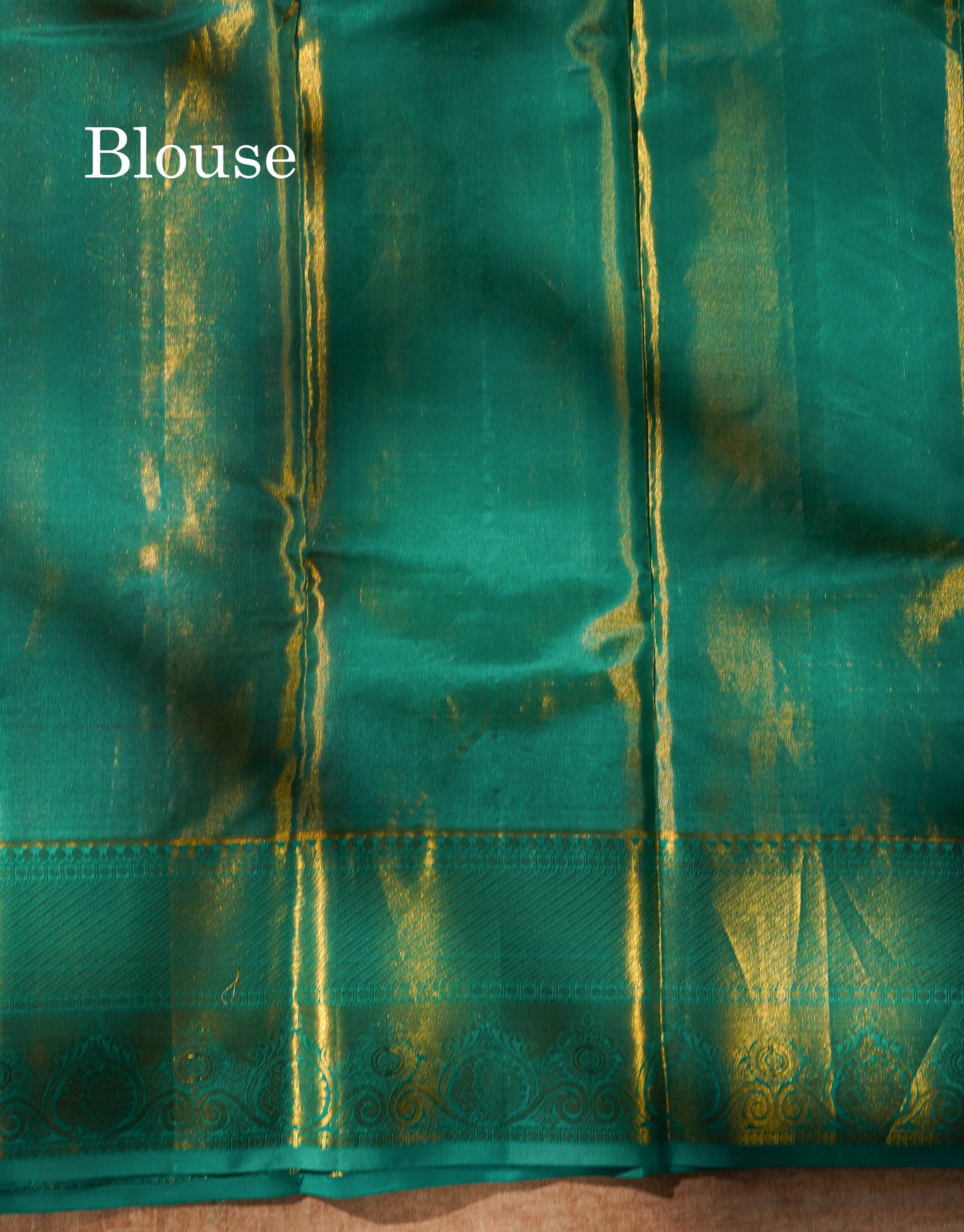 Pink Color Kanjivaram Pure Silk Saree with Saphire Green Border and Blouse