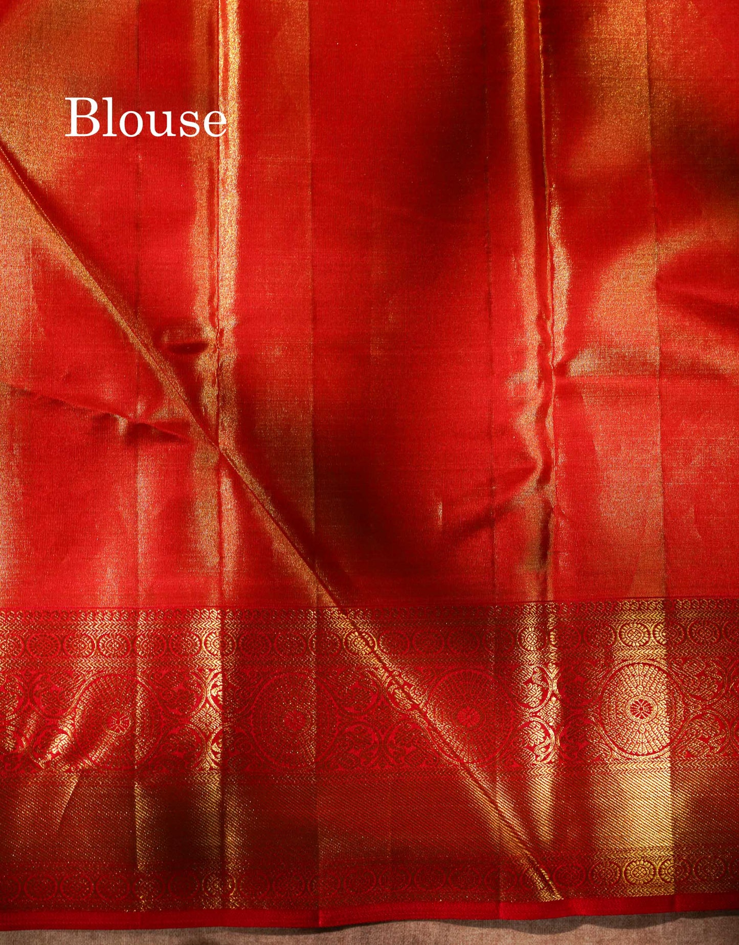 Beautiful Red Tissue Bridal Pure Kanjivaram Silk Saree With Traditional Border