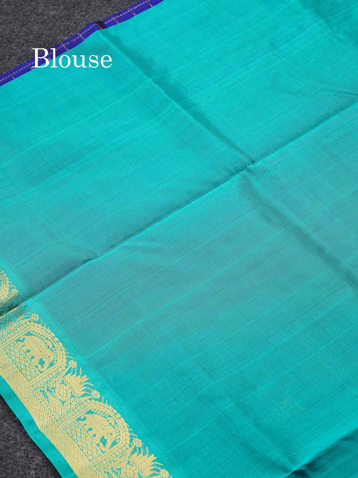 Beautiful Royal Blue Traditional Checks And Buttas Handloom Pure Silk Cotton Saree With Sapphire Blue Border