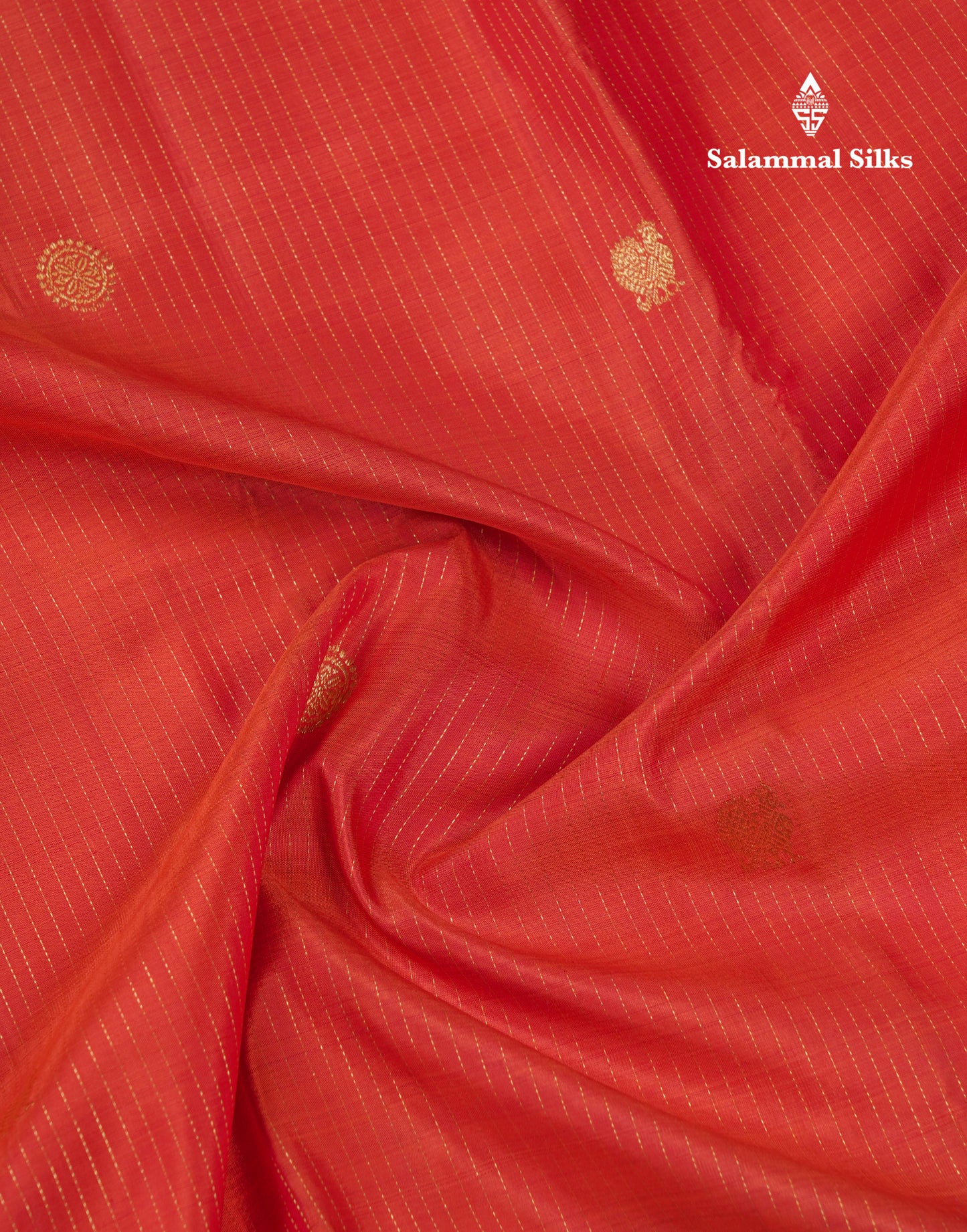Rust Orange Vaira Oosi With Butta Pure Kanjivaram Silk Saree With Contrast Purple Evening Morning Border