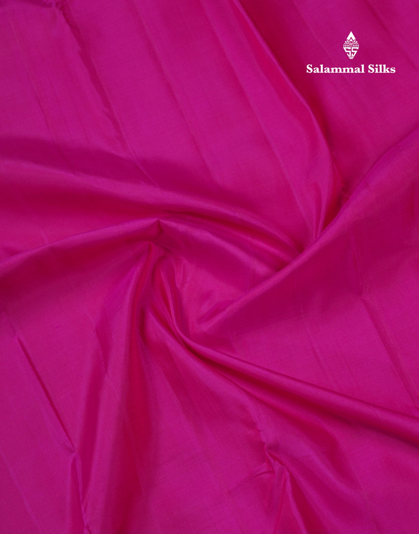 Magenta Pink Plain Pure Kanjivaram Silk Saree With Contrast Mustard Yellow Small Border