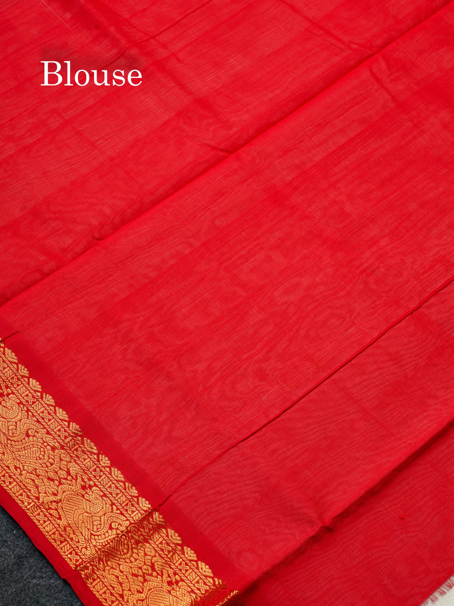 Beautiful White Mango Zari Butta Semi Silk Cotton Saree With Contrast Chilly Red Blouse