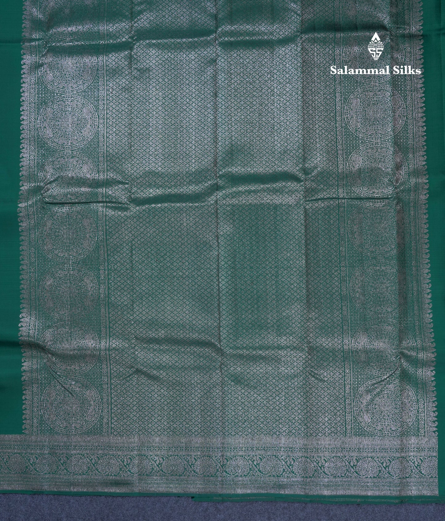 Bottle Green Fancy Pure Kanjivaram Silk Saree With Self Border