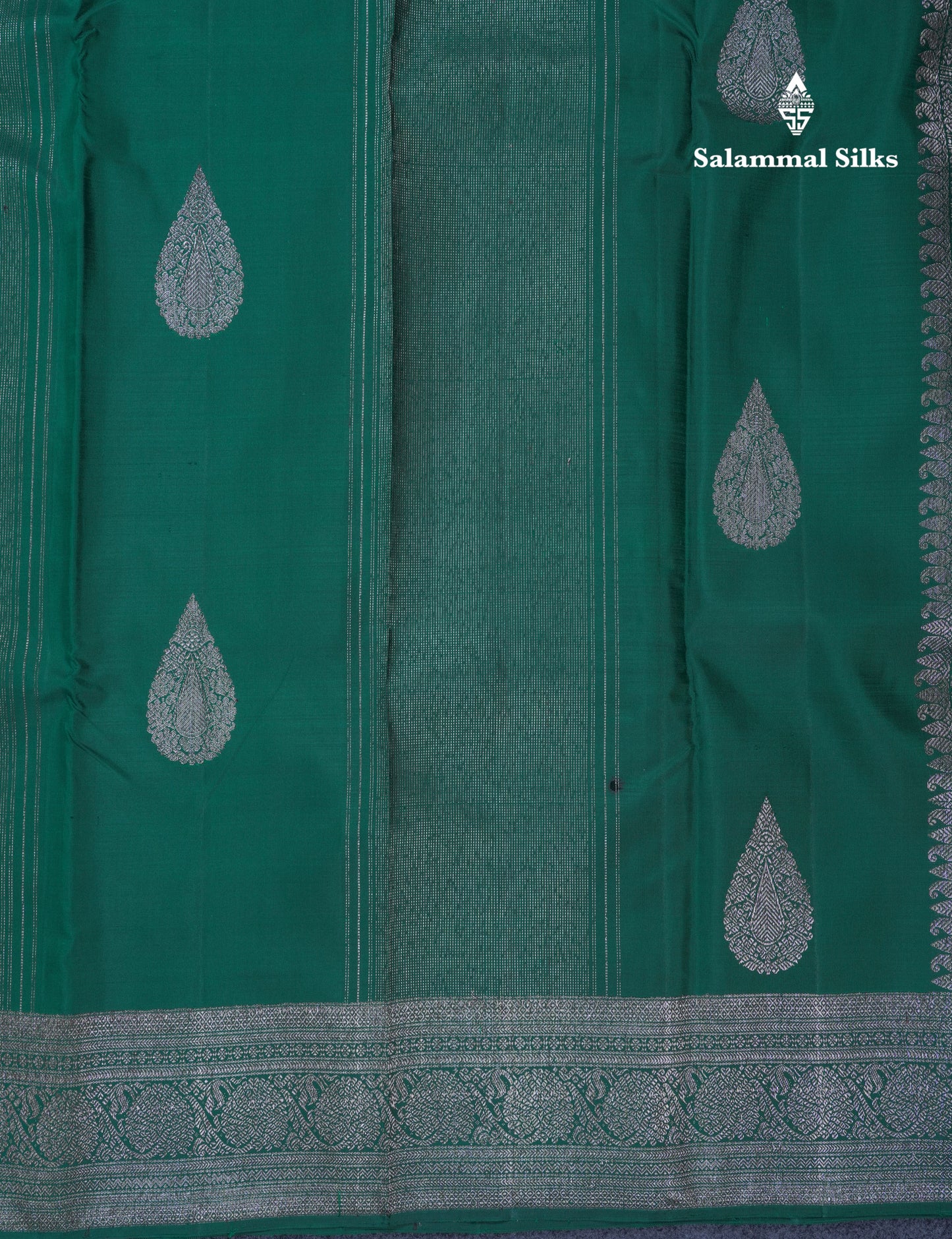 Bottle Green Fancy Pure Kanjivaram Silk Saree With Self Border