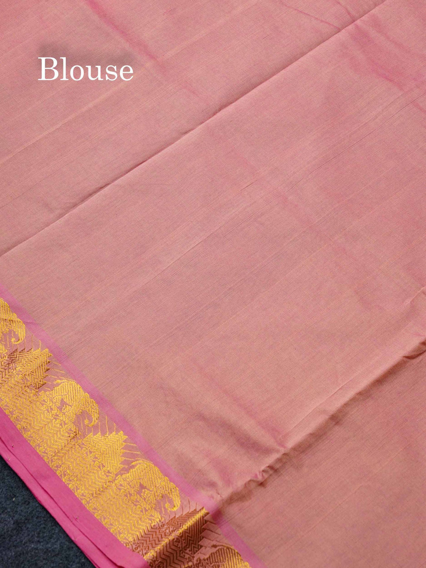 Beautiful Dual Tone Green Semi Silk Cotton Saree With Contrast Baby Pink Traditional Border