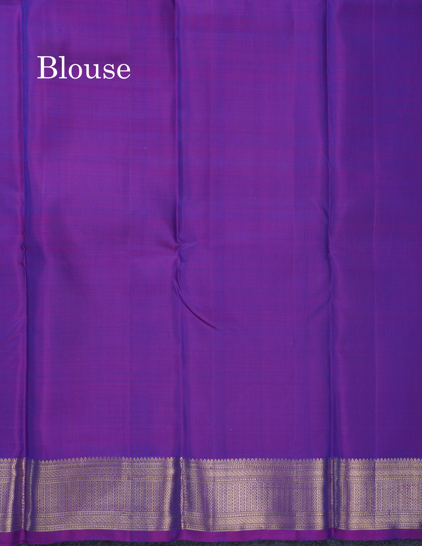Dual Tone Peacock Blue Pure Kanjivaram Silk Saree With Contrast Vadamalli Small Border