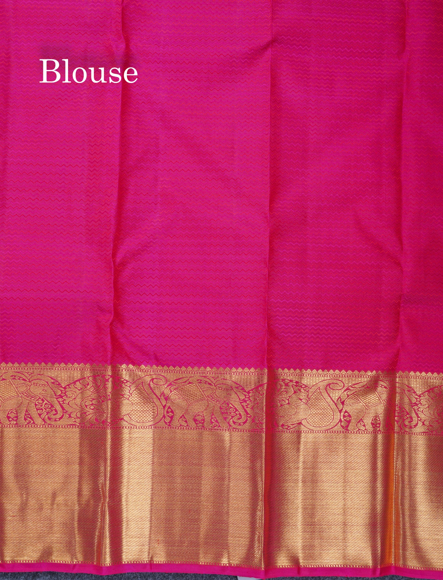 Magenta Pink Checks With Traditional Butta Pure Kanjivaram Silk Saree with Long Border