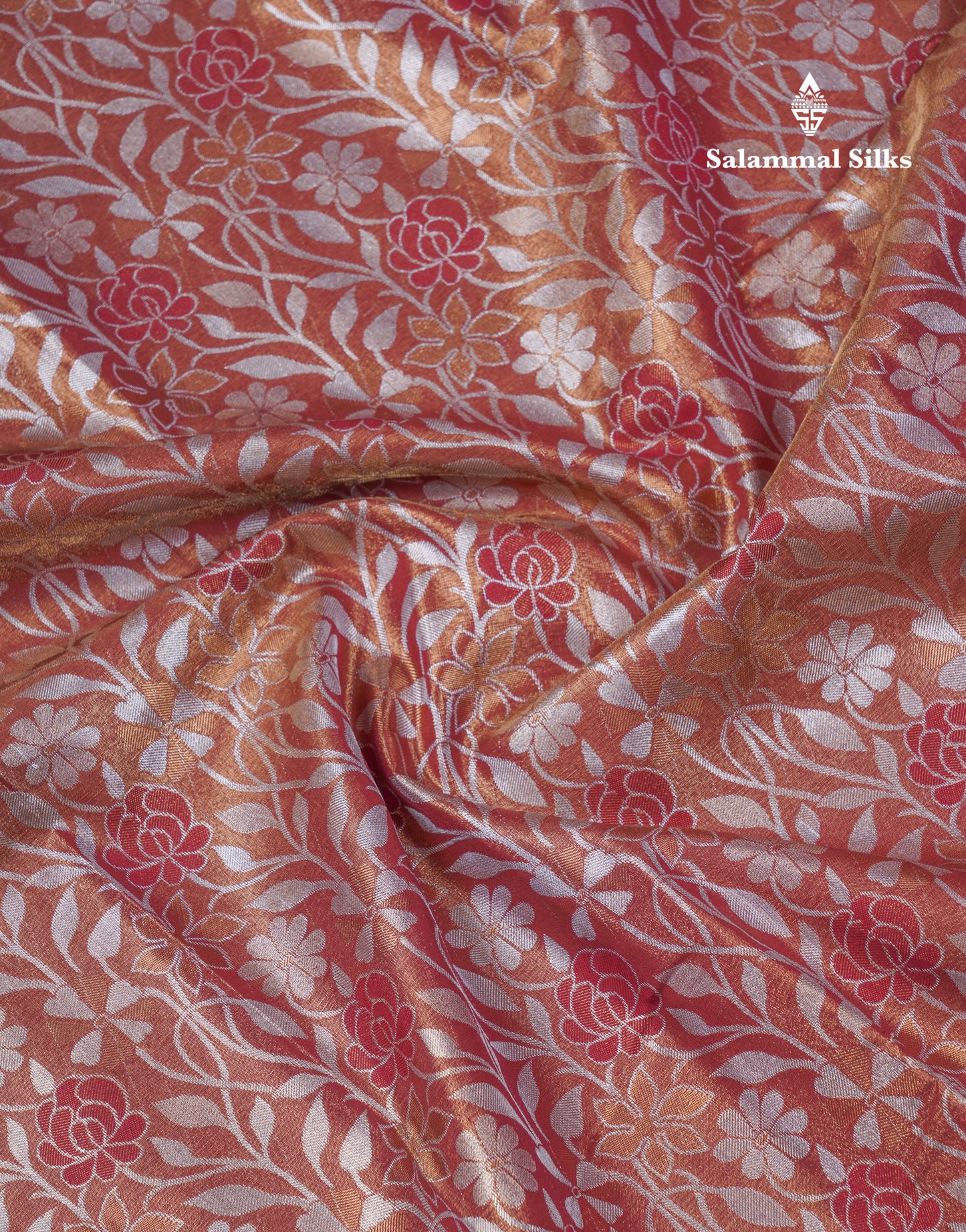 Brown Tissue Bridal Semi Silk Saree With Self Border