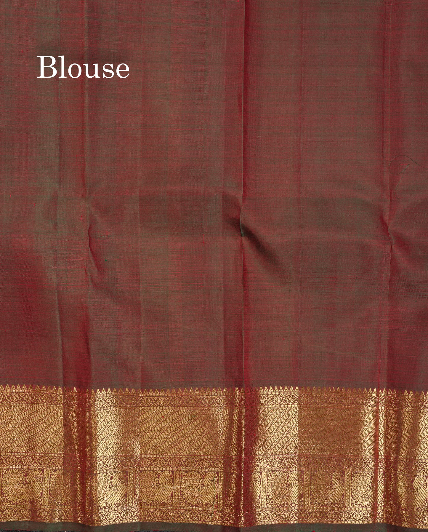 Beautiful Dual Tone Maroon Pure Kanjivaram Silk Saree With Traditional Evening Morning Border