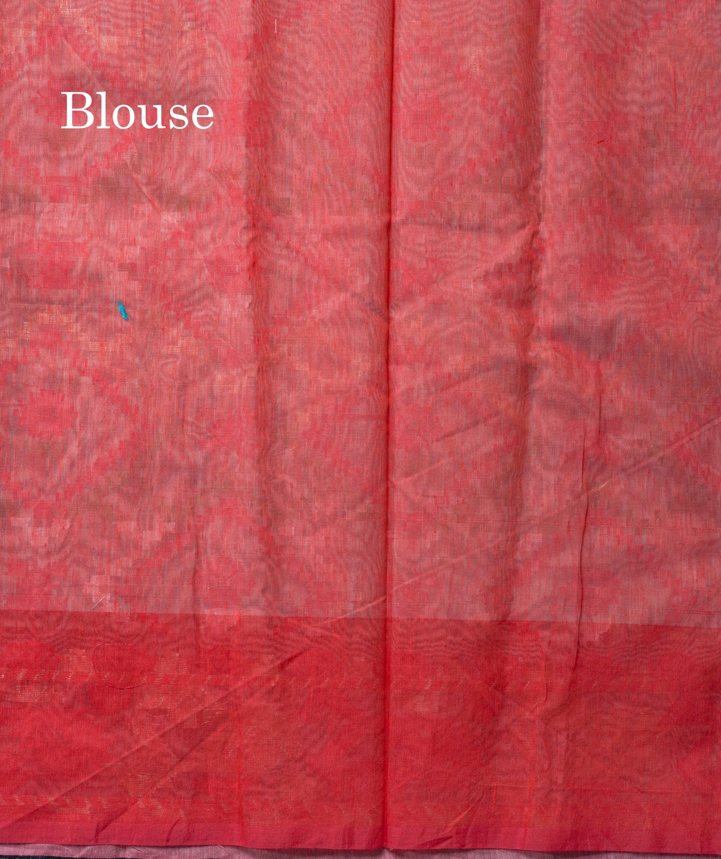 Half White Thread Work Cotton Mix Saree With Contrast Tomato Red Border