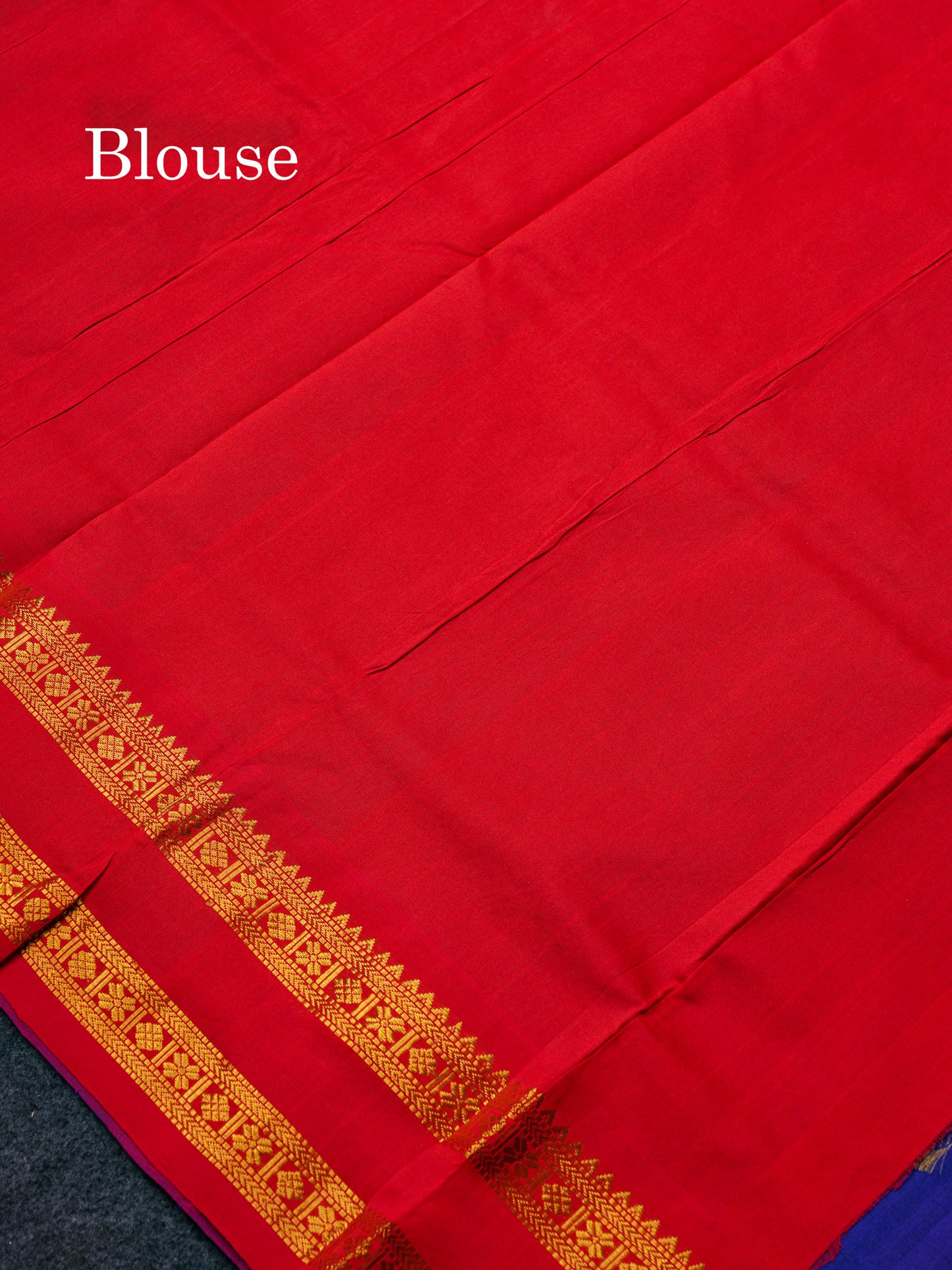 Beautiful Dual Tone Blue Semi Silk Cotton Saree With Traditional Gap Border